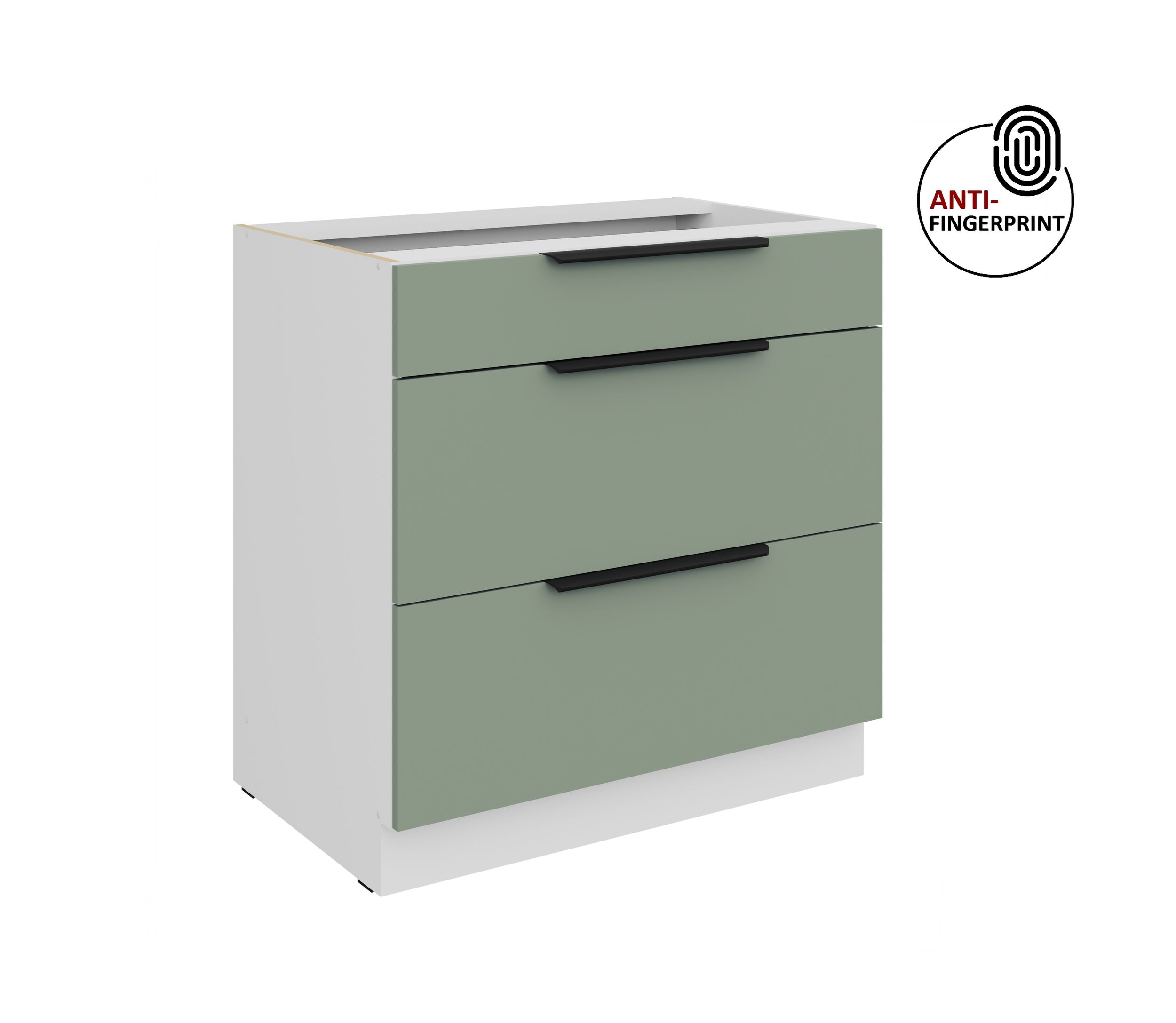 K&uuml;chen Unterschrank 80 K&uuml;che ARIA Aquamarin matt Anti Fingerprint K&uuml;chenzeile 