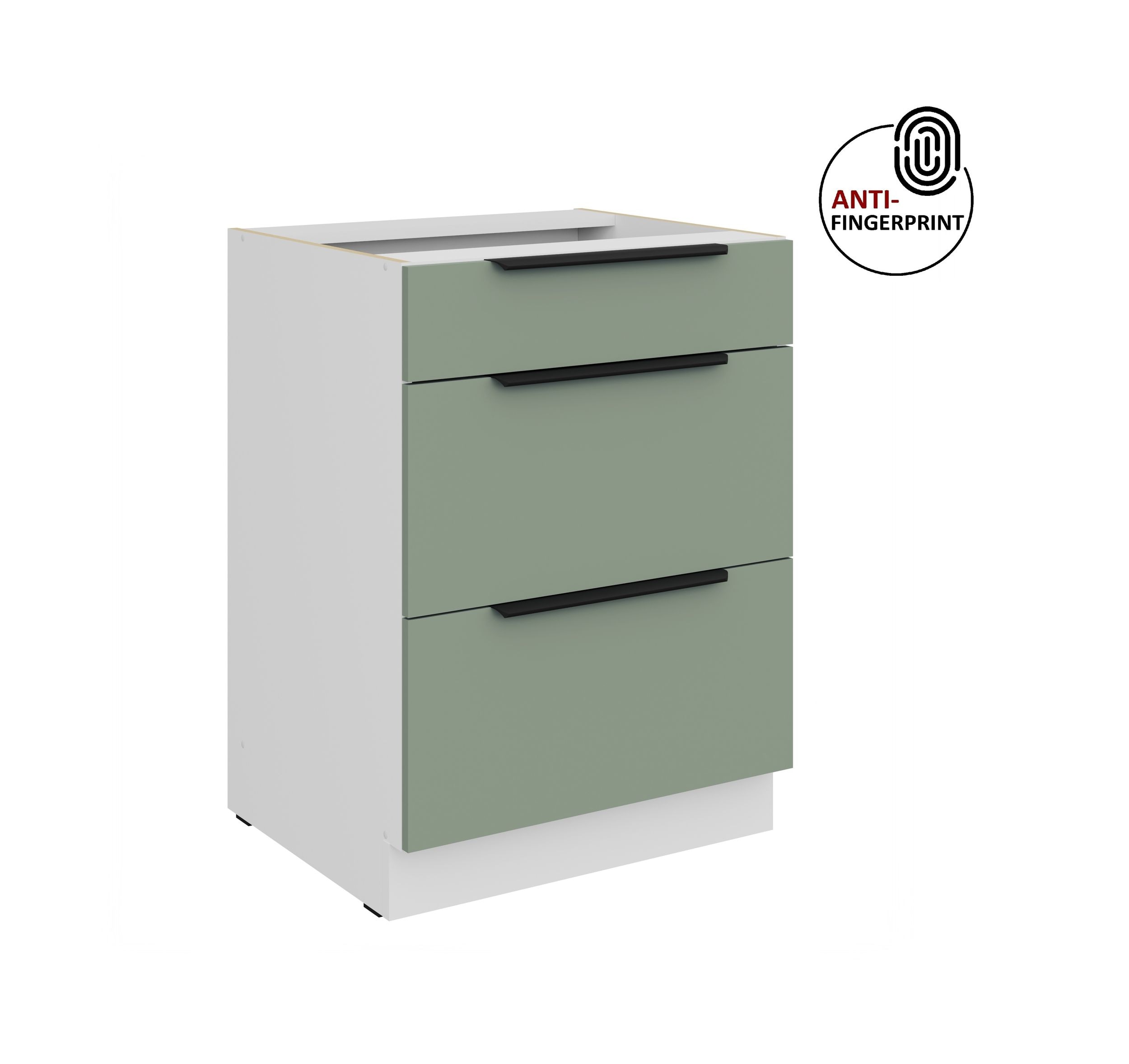 K&uuml;chen Unterschrank 60 K&uuml;che ARIA Aquamarin matt Anti Fingerprint K&uuml;chenzeile 