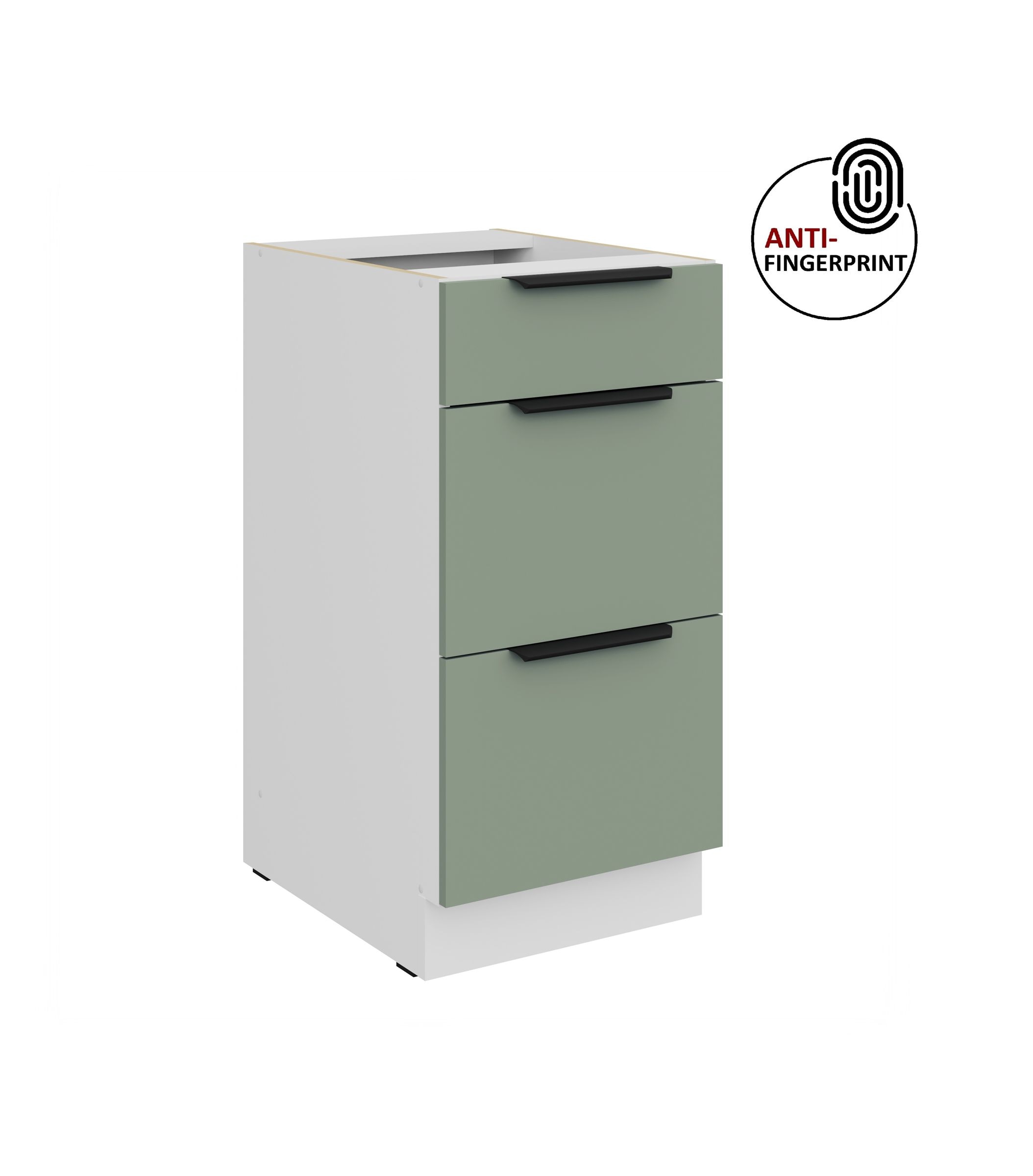 K&uuml;chen Unterschrank 40 K&uuml;che ARIA Aquamarin matt Anti Fingerprint K&uuml;chenzeile 