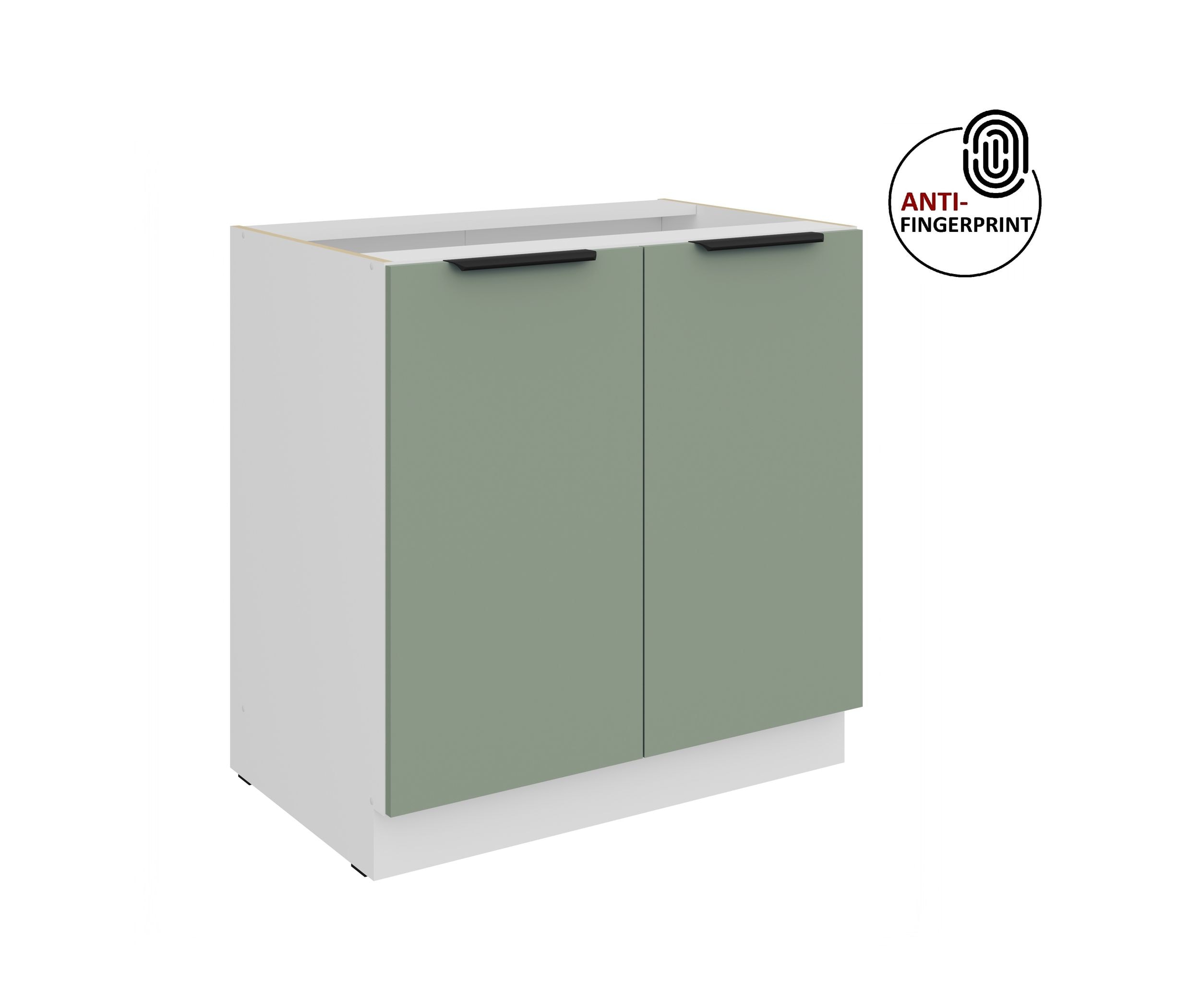 K&uuml;chen Unterschrank 80 K&uuml;che ARIA Aquamarin matt Anti Fingerprint K&uuml;chenzeile 