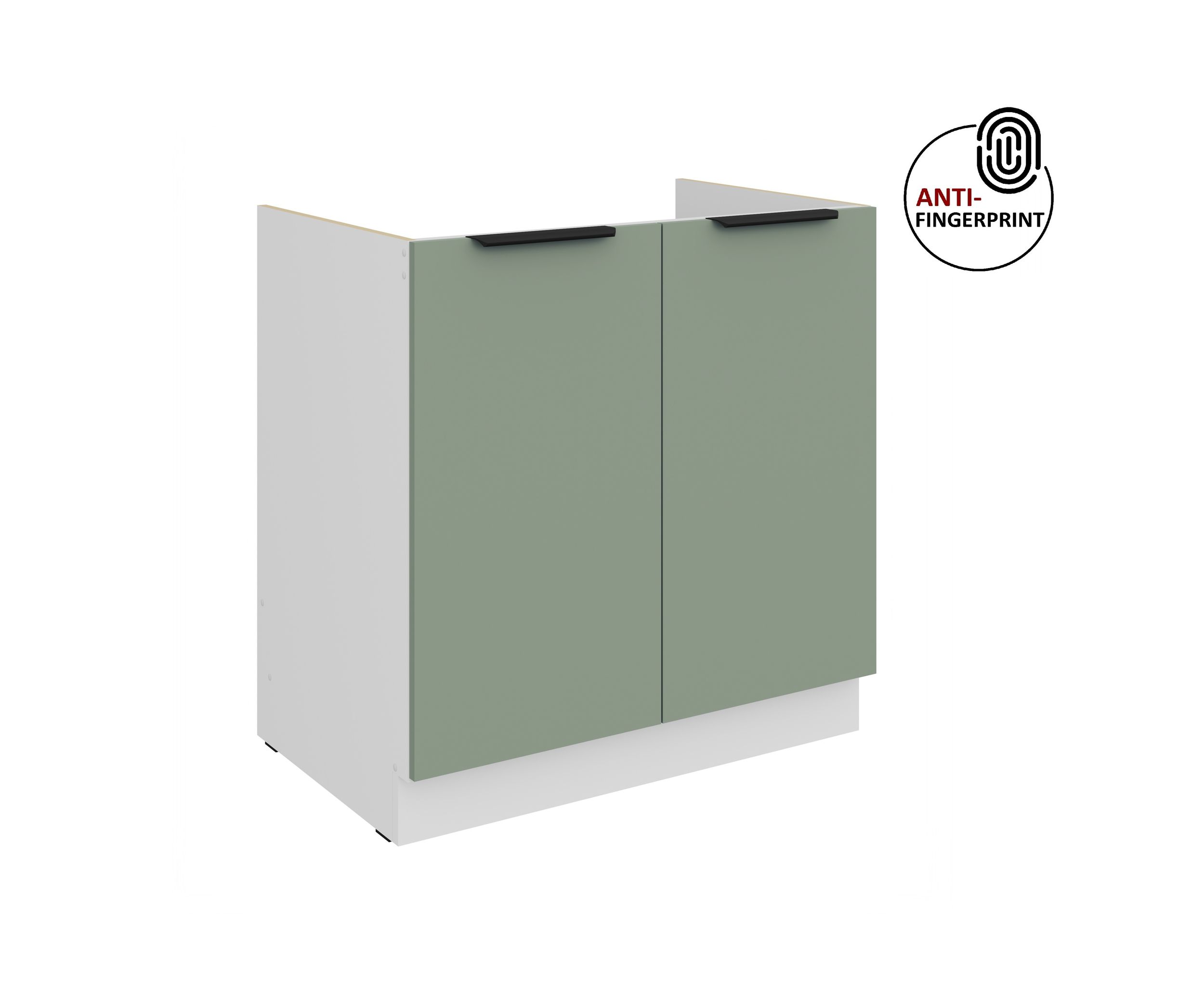 K&uuml;chen Sp&uuml;lenschrank 80 K&uuml;che ARIA Aquamarin matt Anti Fingerprint K&uuml;chenzeile 