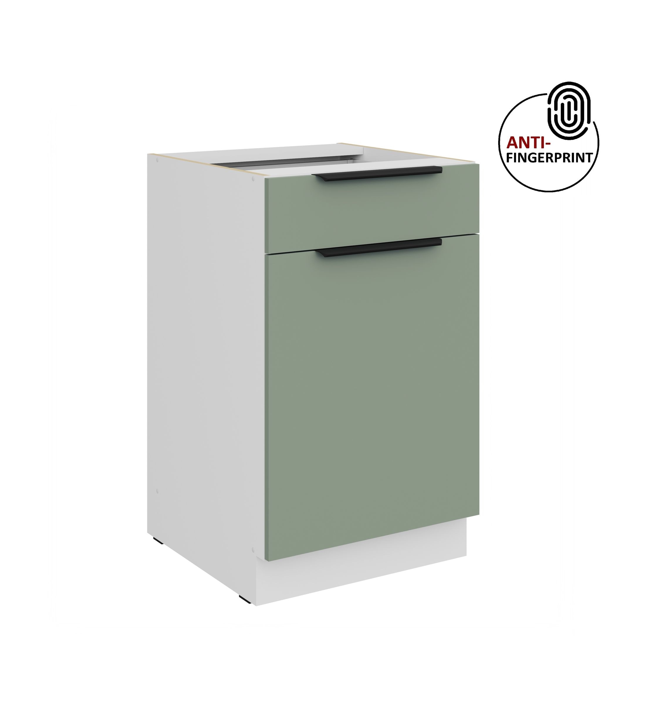 K&uuml;chen Unterschrank 50 cm K&uuml;che ARIA Aquamarin matt Anti Fingerprint K&uuml;chenzeile 