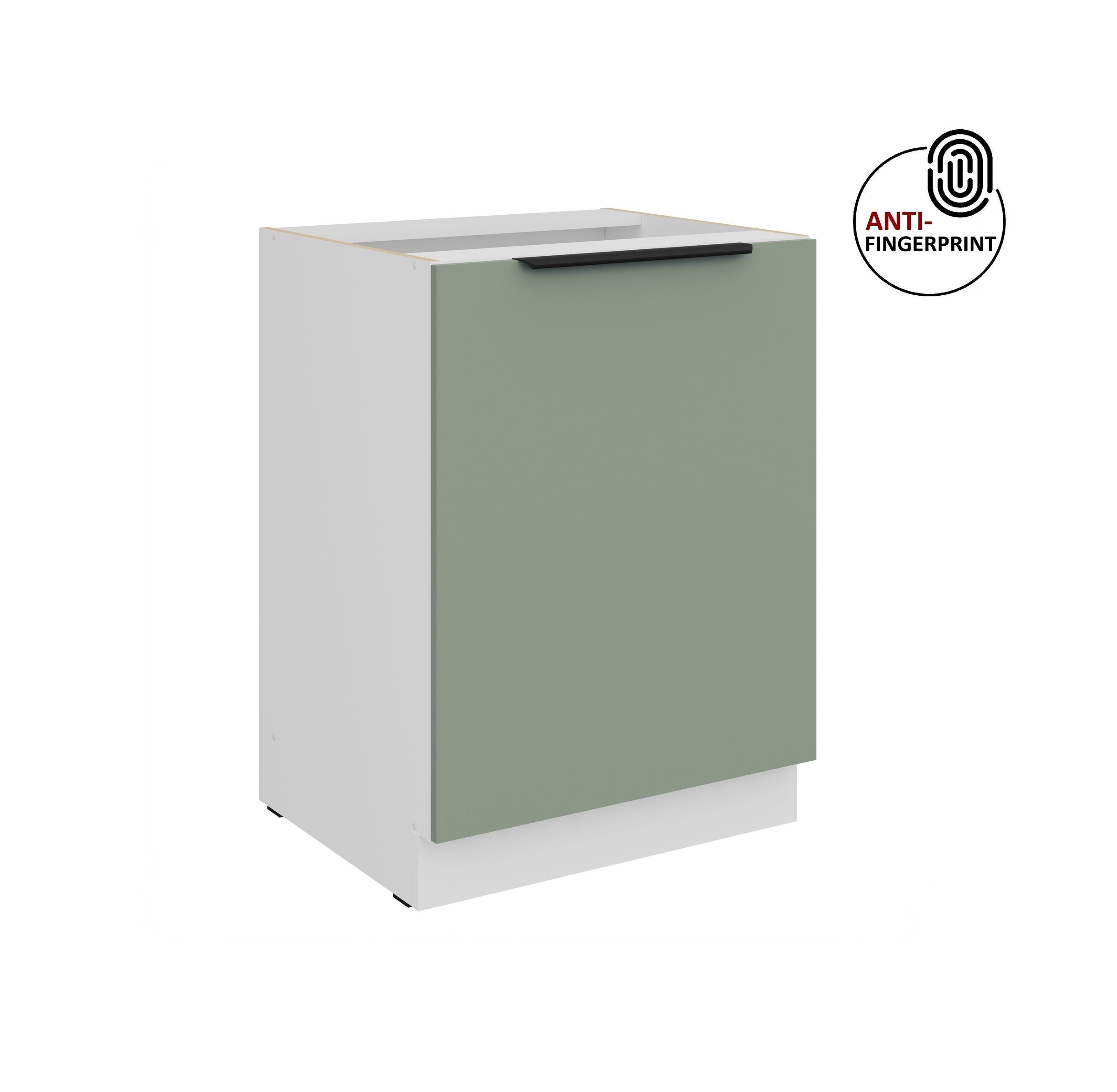 K&uuml;chen Unterschrank 60 cm K&uuml;che ARIA Aquamarin matt Anti Fingerprint K&uuml;chenzeile 