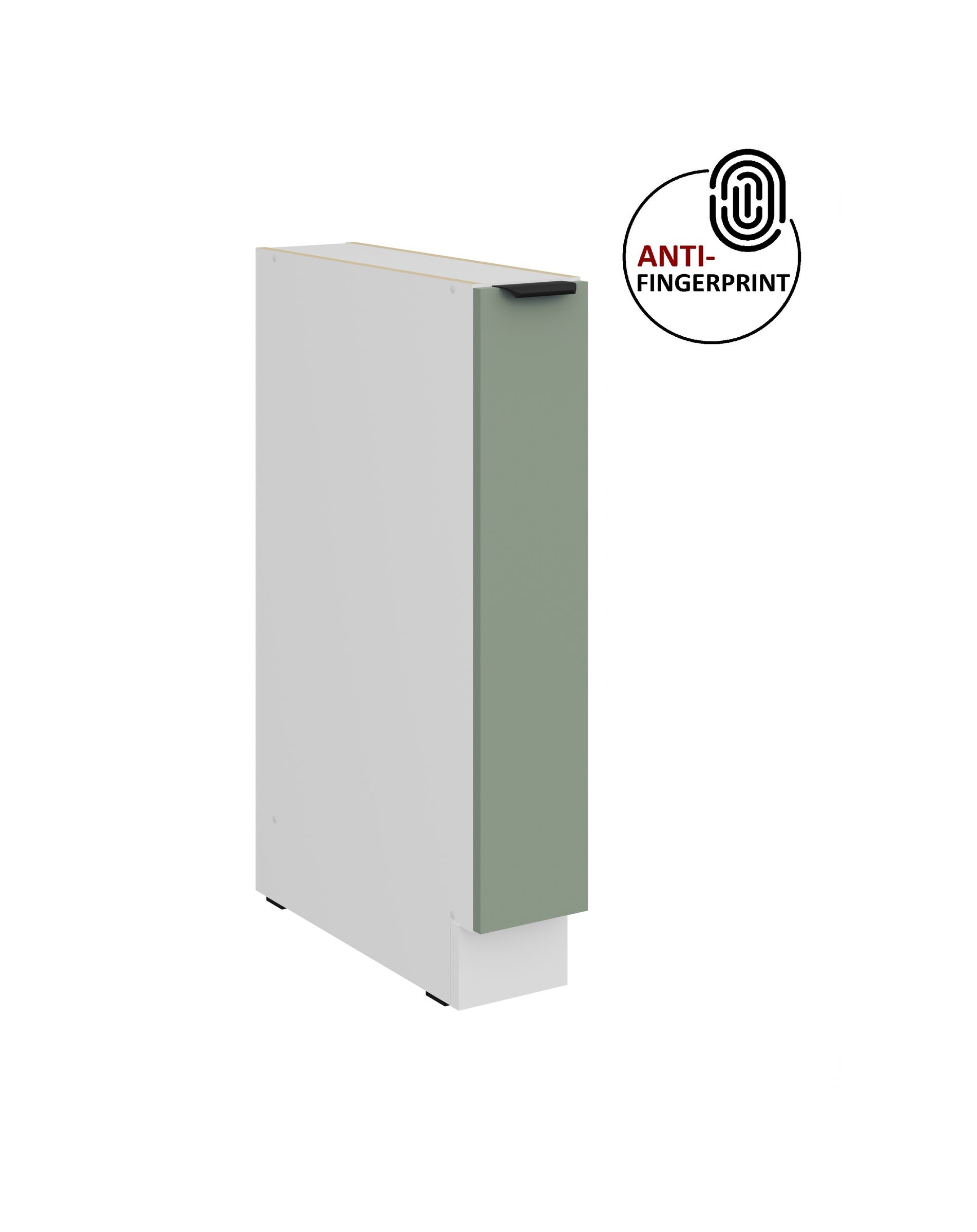 K&uuml;chen Unterschrank Schrankauszug 15 K&uuml;che ARIA Aquamarin matt Anti Fingerprint 