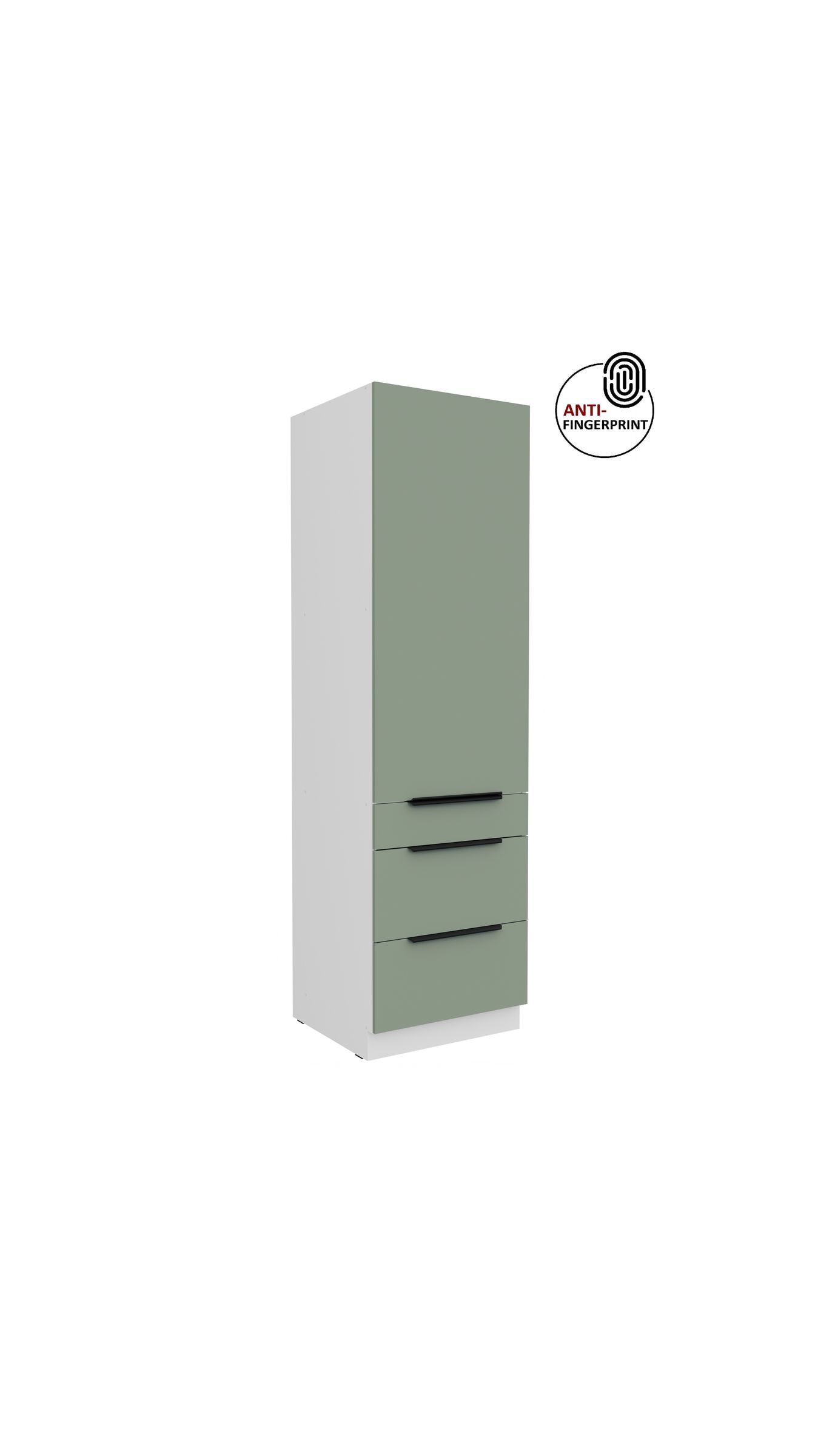 K&uuml;chen Hochschrank 60 cm K&uuml;che ARIA Aquamarin matt Anti Fingerprint K&uuml;chenzeile 