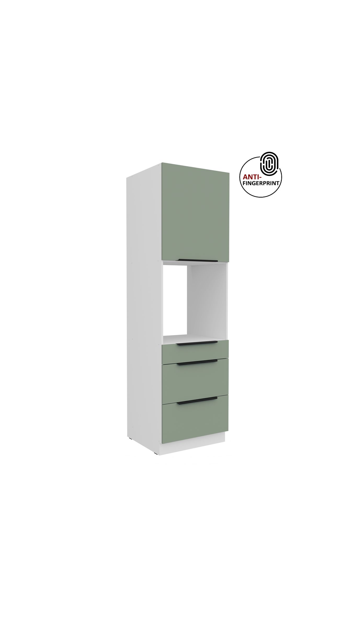 K&uuml;chen Hochschrank 60 cm K&uuml;che ARIA Aquamarin matt Anti Fingerprint K&uuml;chenzeile 