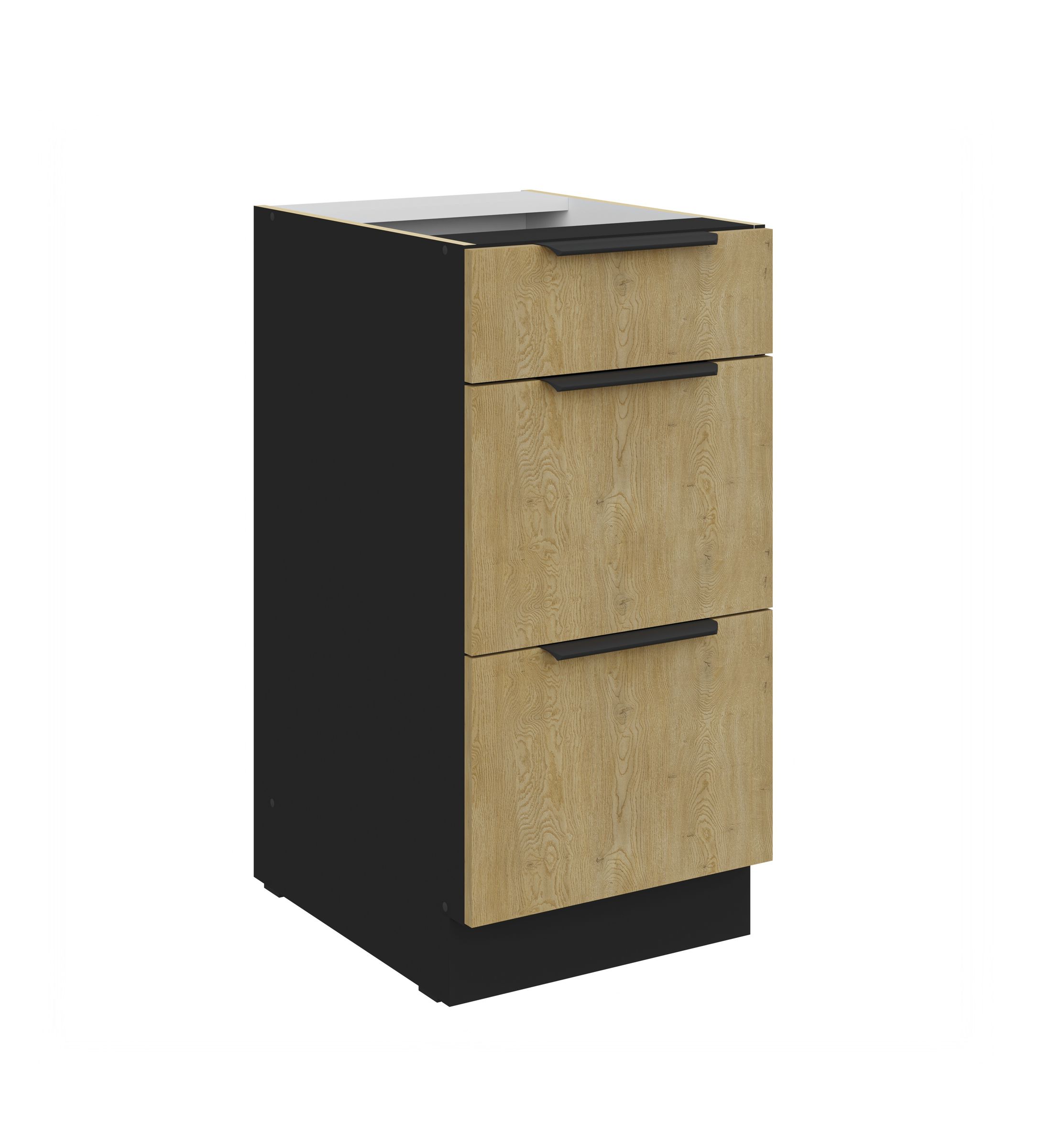 K&uuml;chen Unterschrank 40 cm CREMONA Eiche Vollauszug Soft-Close K&uuml;che K&uuml;chenzeile 