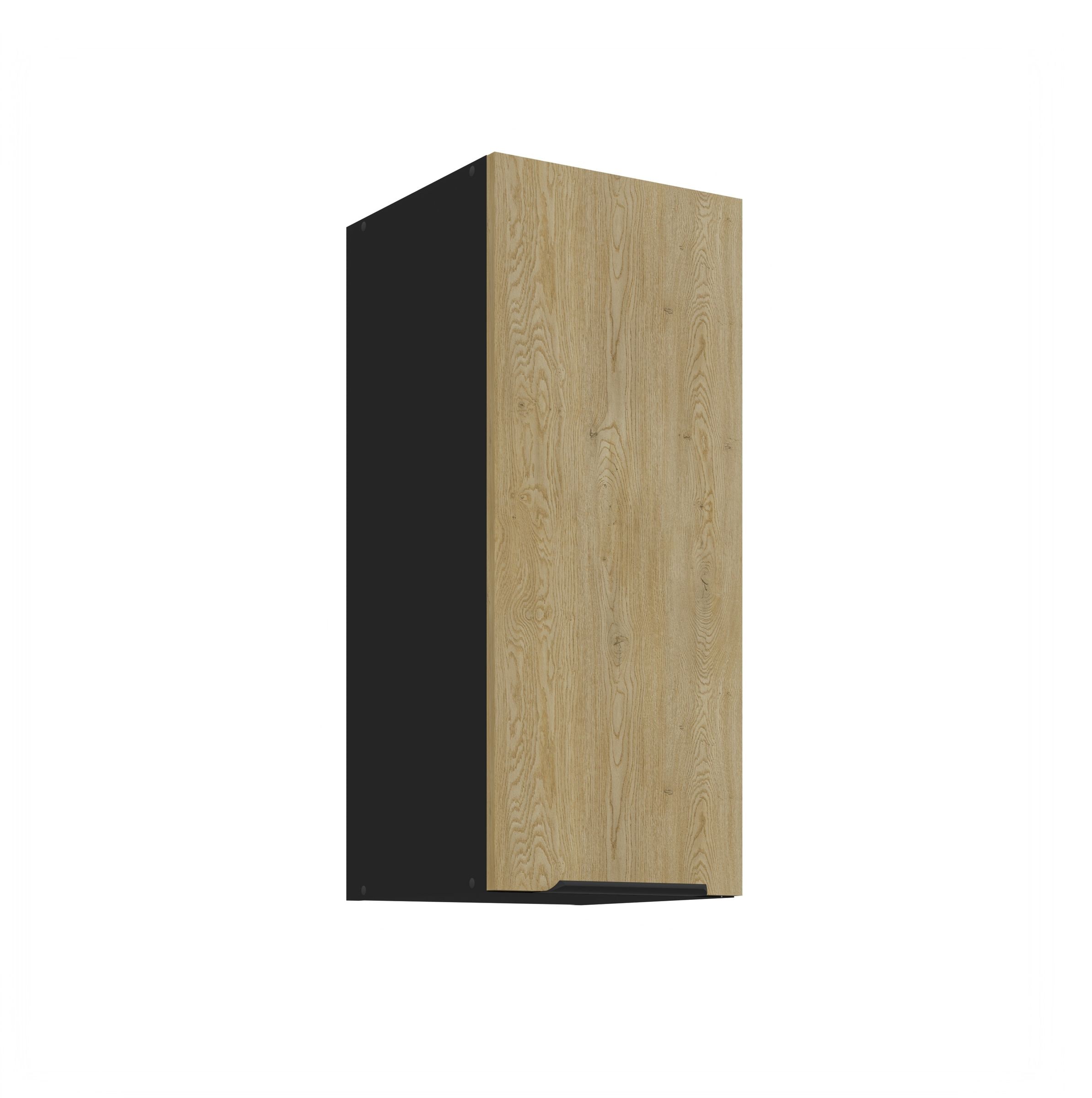 K&uuml;chen H&auml;ngeschrank 30 cm CREMONA Eiche Schwarz K&uuml;che K&uuml;chenzeile K&uuml;chenblock 