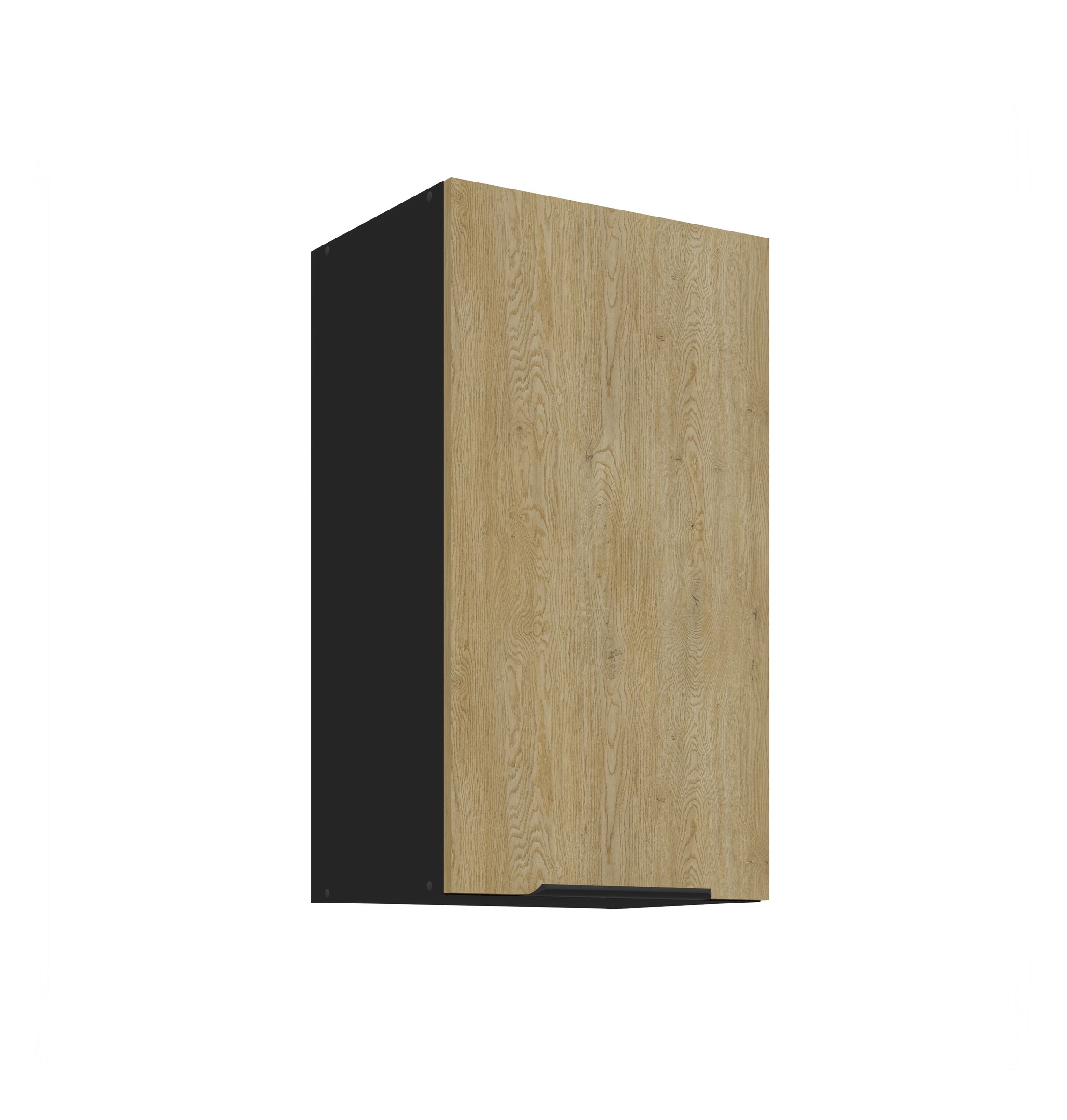 K&uuml;chen H&auml;ngeschrank 40 cm CREMONA Eiche Schwarz K&uuml;che K&uuml;chenzeile K&uuml;chenblock 