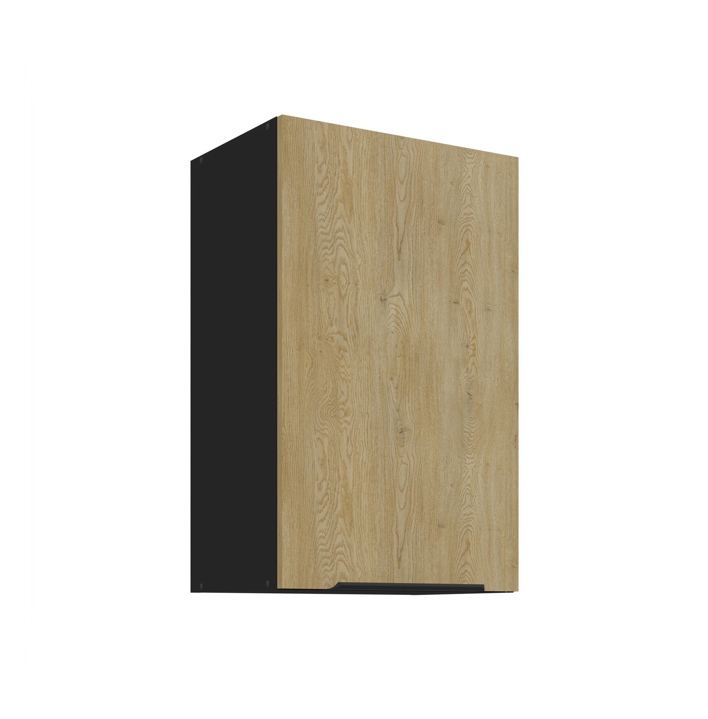 K&uuml;chen H&auml;ngeschrank 45 cm CREMONA Eiche Schwarz K&uuml;che K&uuml;chenzeile K&uuml;chenblock 