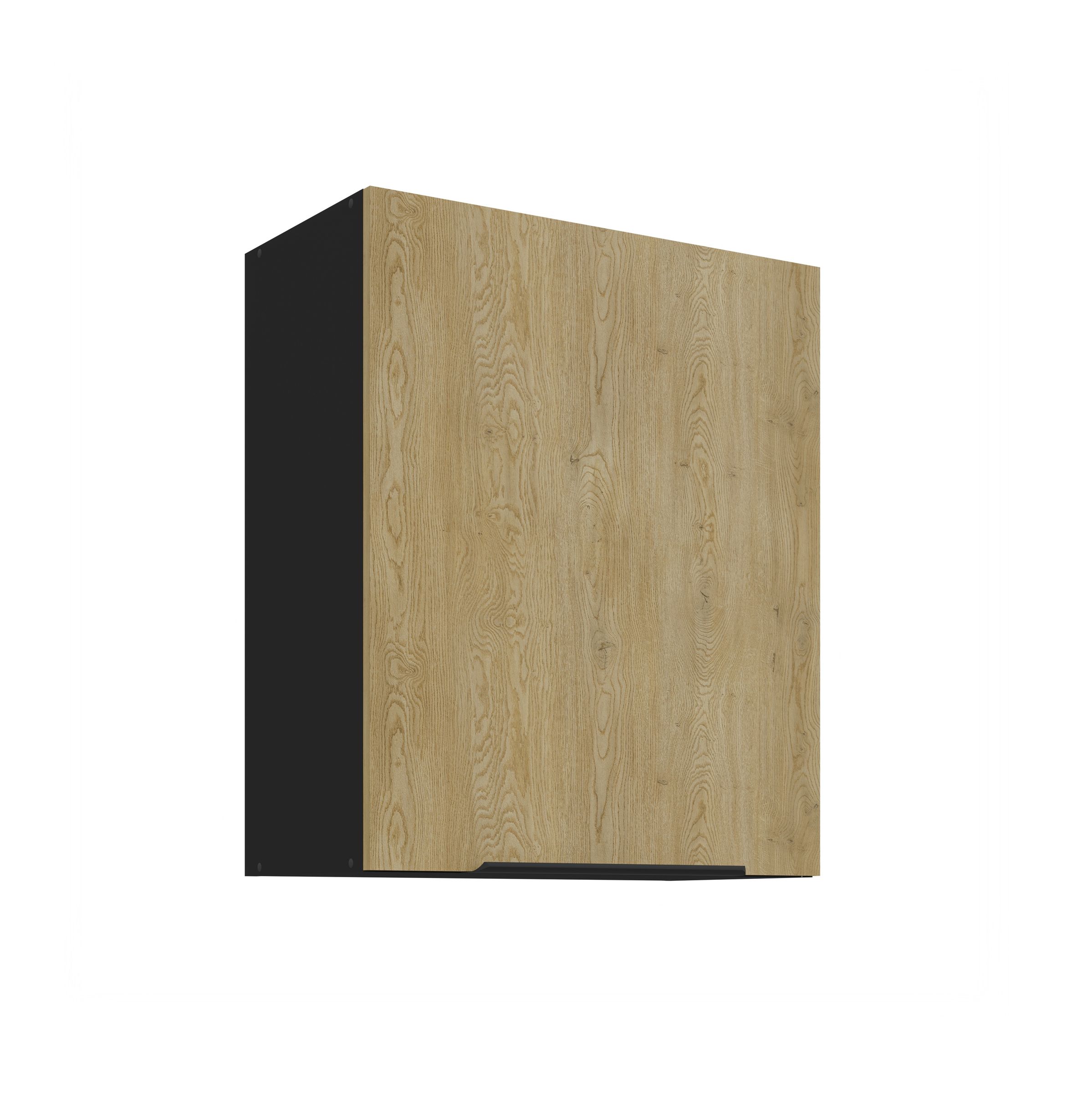 K&uuml;chen H&auml;ngeschrank 60 cm CREMONA Eiche Schwarz K&uuml;che K&uuml;chenzeile K&uuml;chenblock 