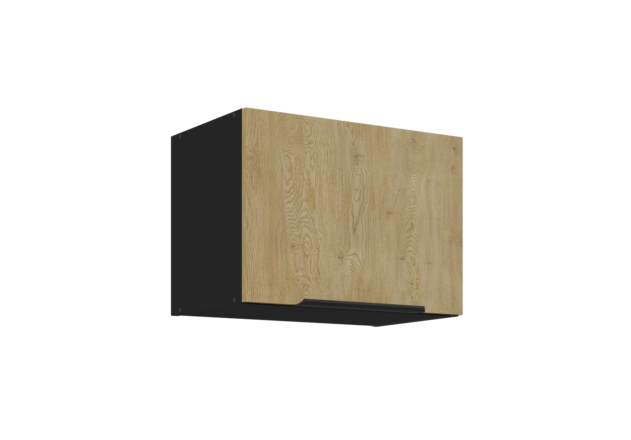 K&uuml;chen Kurzh&auml;ngeschrank 50 cm CREMONA Eiche hell + Schwarz K&uuml;che K&uuml;chenzeile 