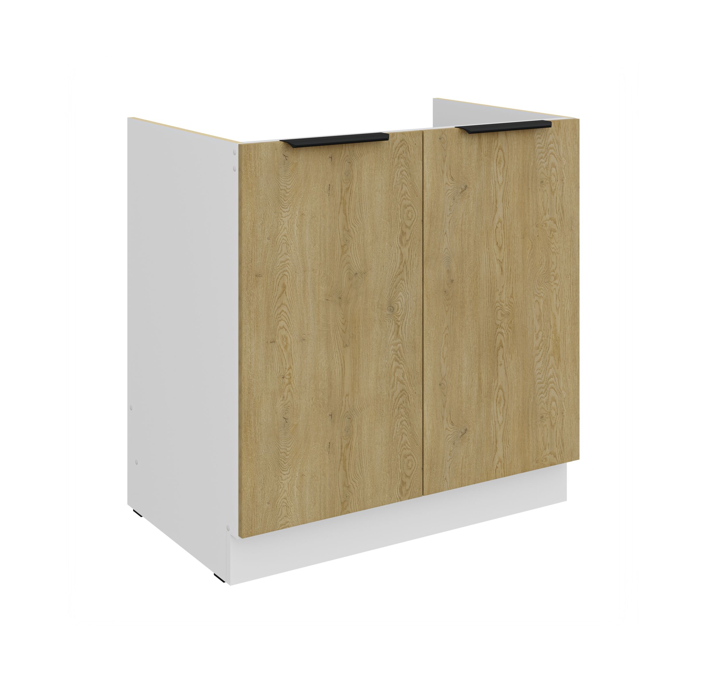 K&uuml;chen Sp&uuml;lenunterschrank 80 cm CREMONA Eiche hell K&uuml;che K&uuml;chenzeile K&uuml;chenblock 