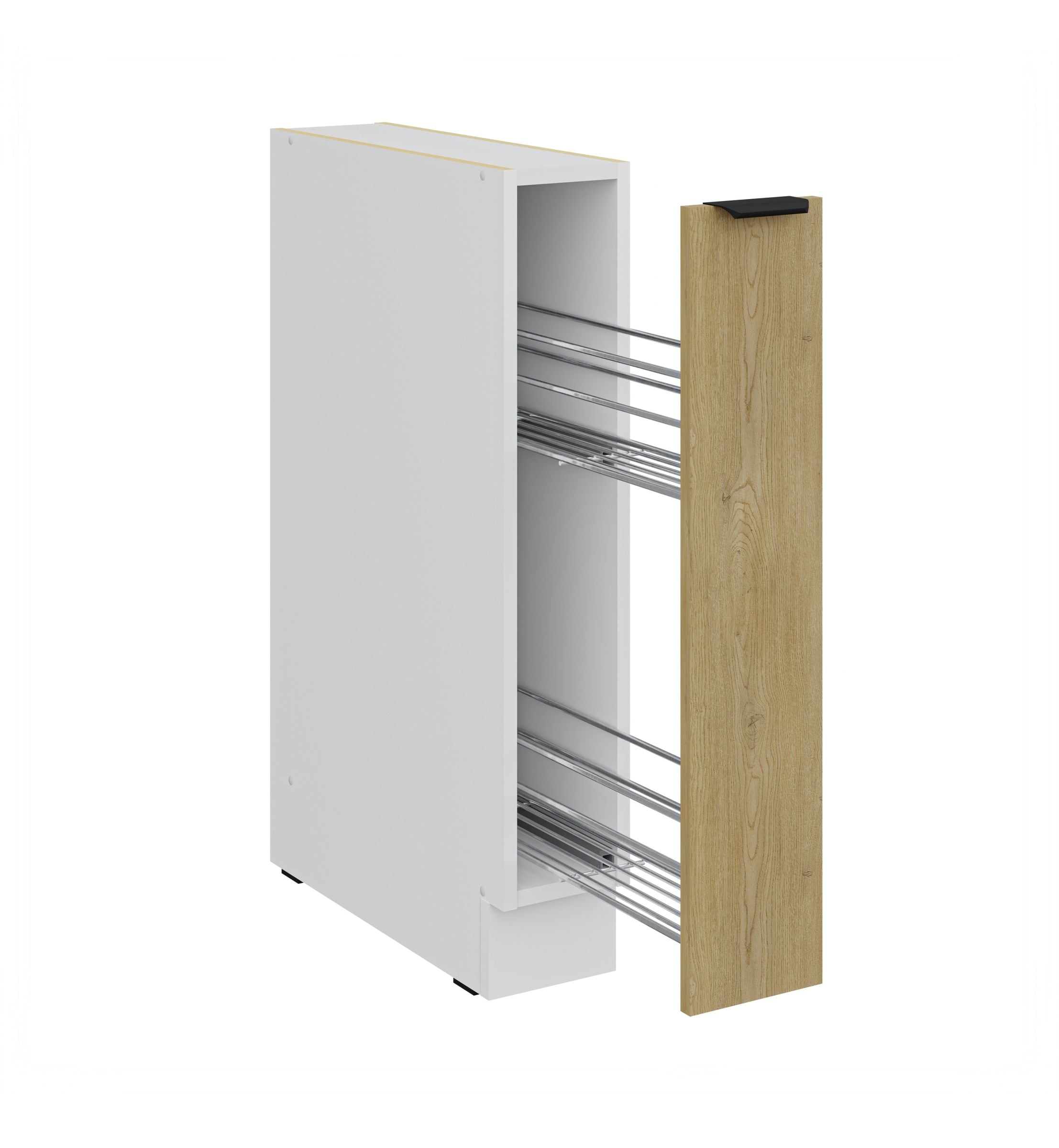 K&uuml;chen Unterschrank Schrankauszug 15 cm CREMONA Eiche + Wei&szlig; K&uuml;che K&uuml;chenzeile 