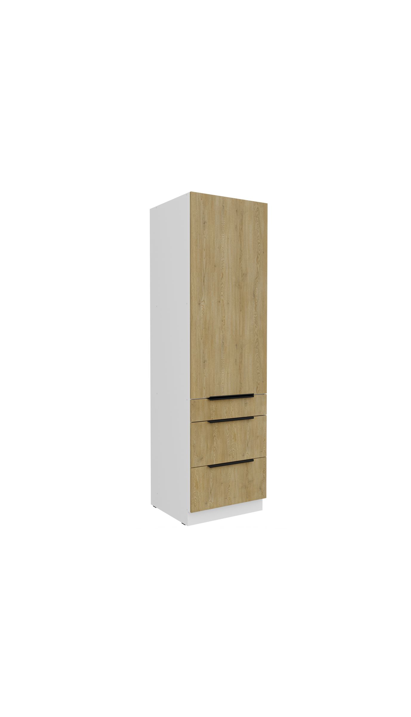 K&uuml;chen Hochschrank 60 cm CREMONA Eiche + Wei&szlig; K&uuml;chenzeile K&uuml;chenblock K&uuml;che 