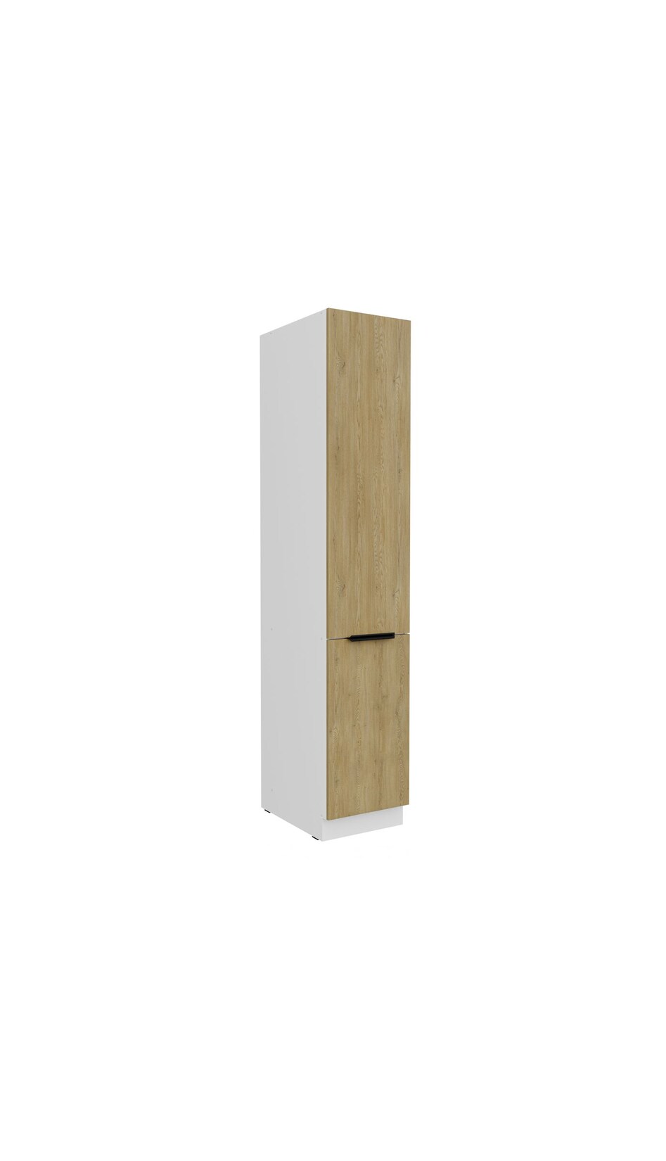 Küchen Hochschrank 40 cm CREMONA Eiche + Weiß Küchenzeile Küchenblock Küche