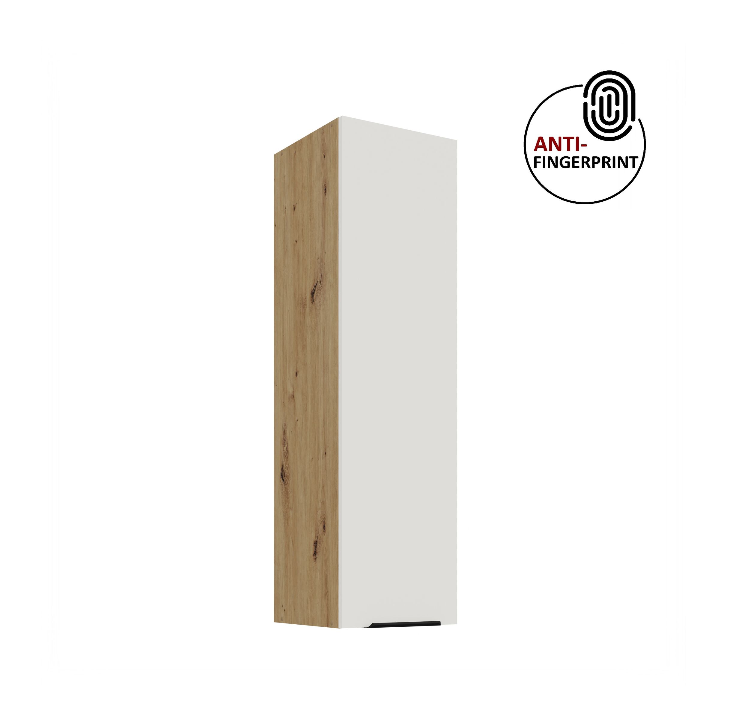K&uuml;che ARIA H&auml;ngeschrank 30 cm H&ouml;he 90 cm Weiss K&uuml;chenzeile Anti Fingerprint 