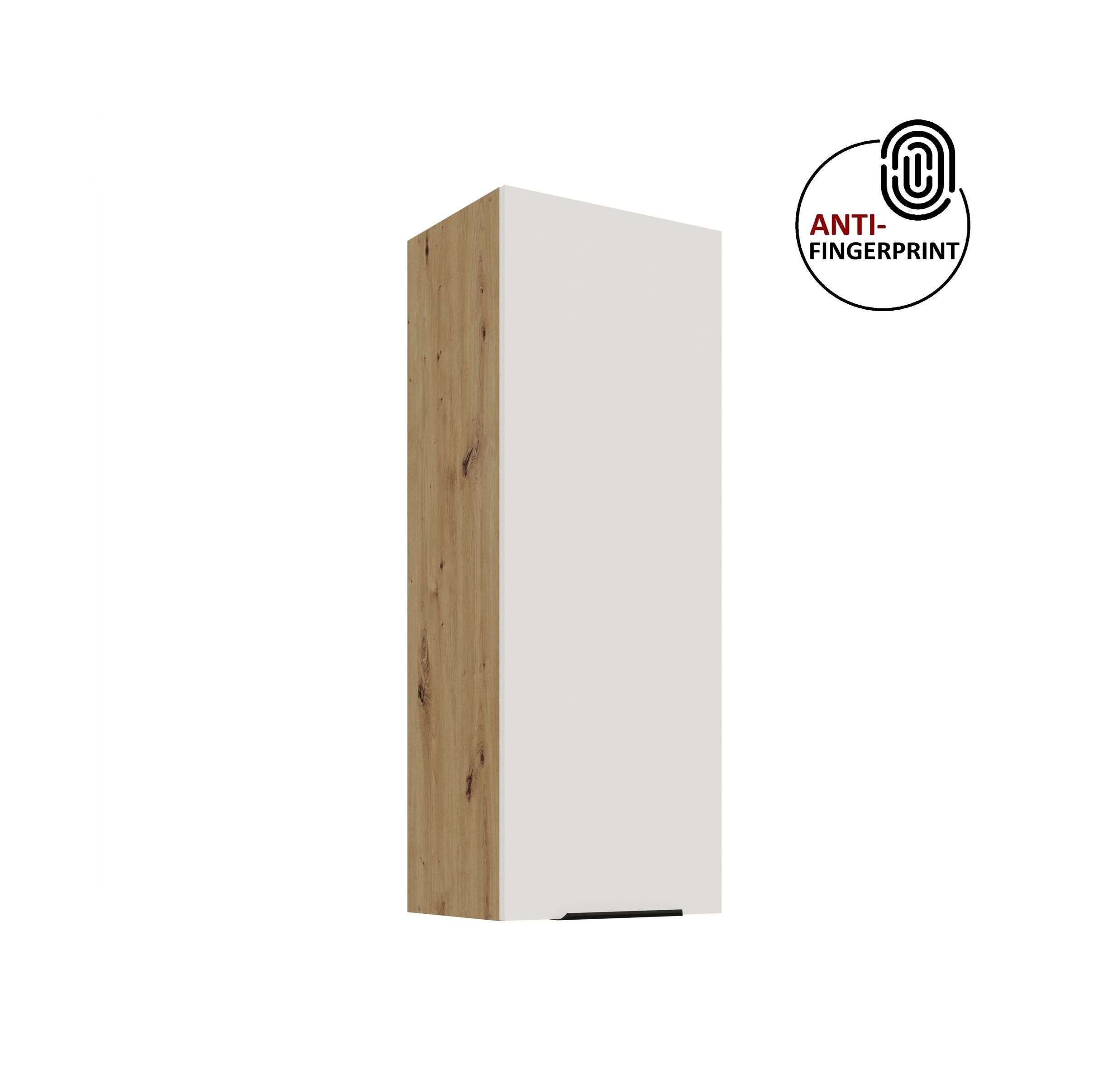 K&uuml;che ARIA H&auml;ngeschrank 40 cm H&ouml;he 90 cm Weiss K&uuml;chenzeile Anti Fingerprint 