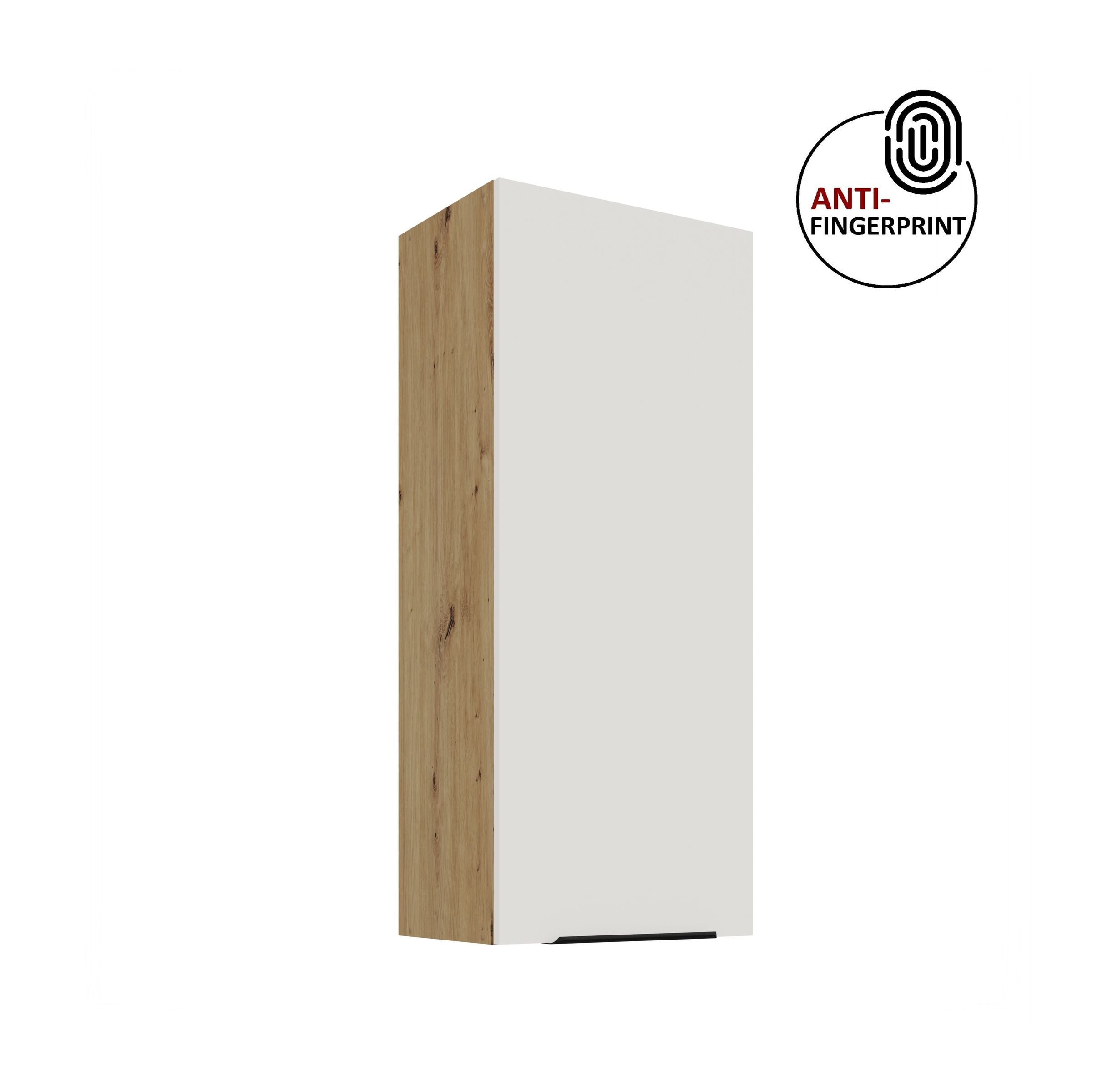 K&uuml;che ARIA H&auml;ngeschrank 45 cm H&ouml;he 90 cm Weiss K&uuml;chenzeile Anti Fingerprint 