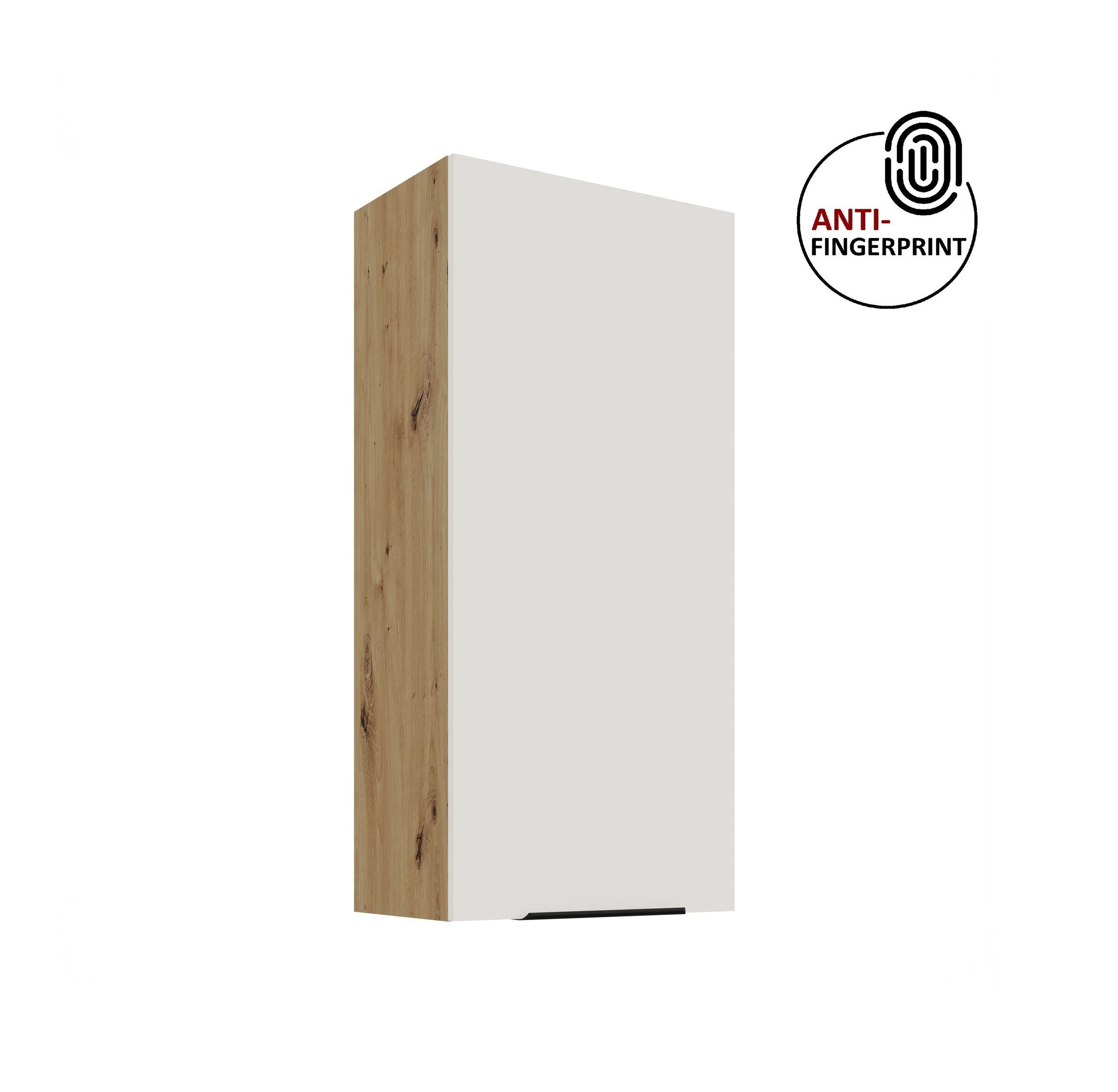 K&uuml;che ARIA H&auml;ngeschrank 50 cm H&ouml;he 90 cm Weiss K&uuml;chenzeile Anti Fingerprint 