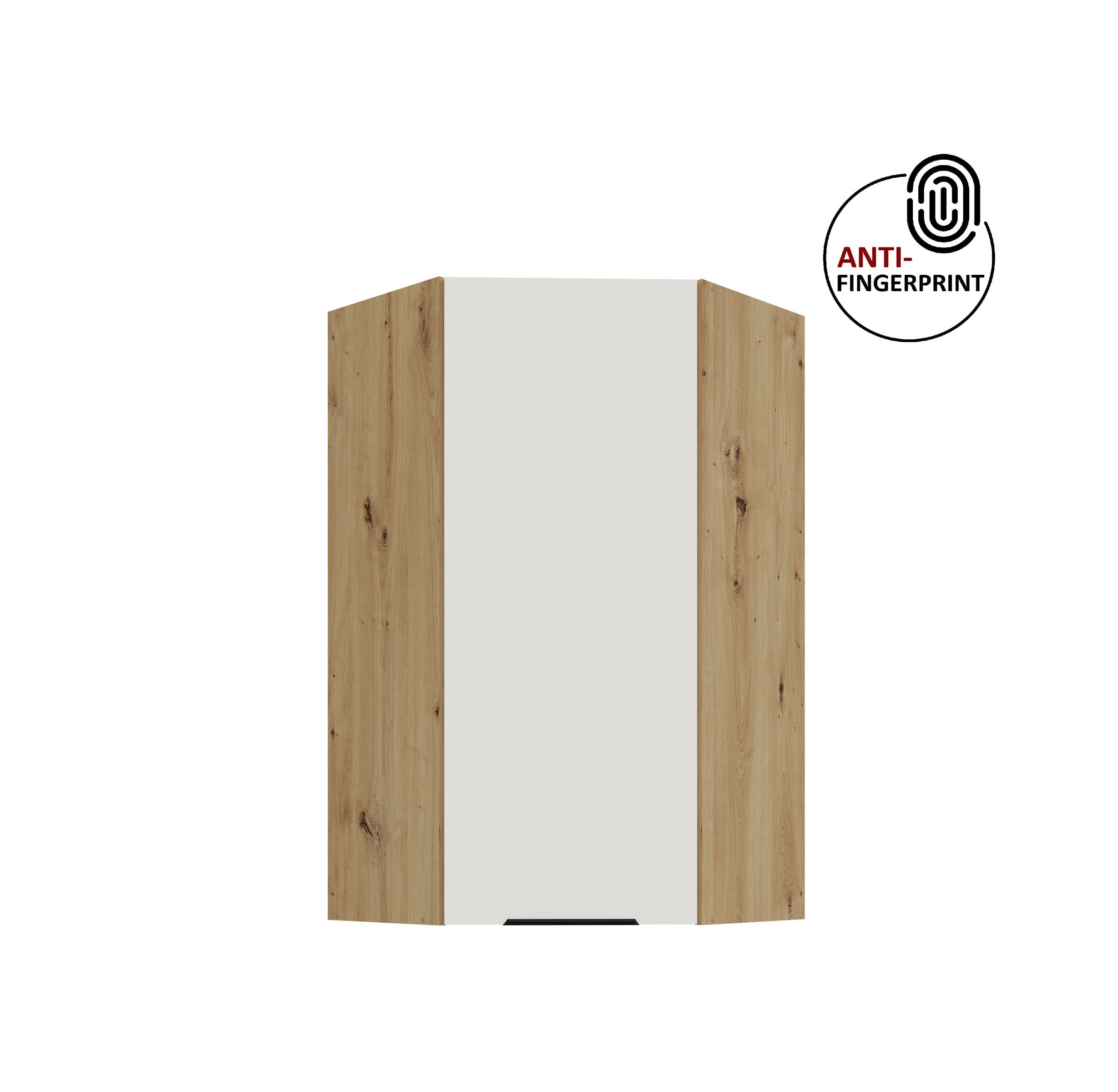 K&uuml;che ARIA Eckh&auml;ngeschrank 60 cm, H&ouml;he 90 cm Weiss K&uuml;chenzeile Anti Fingerprint 