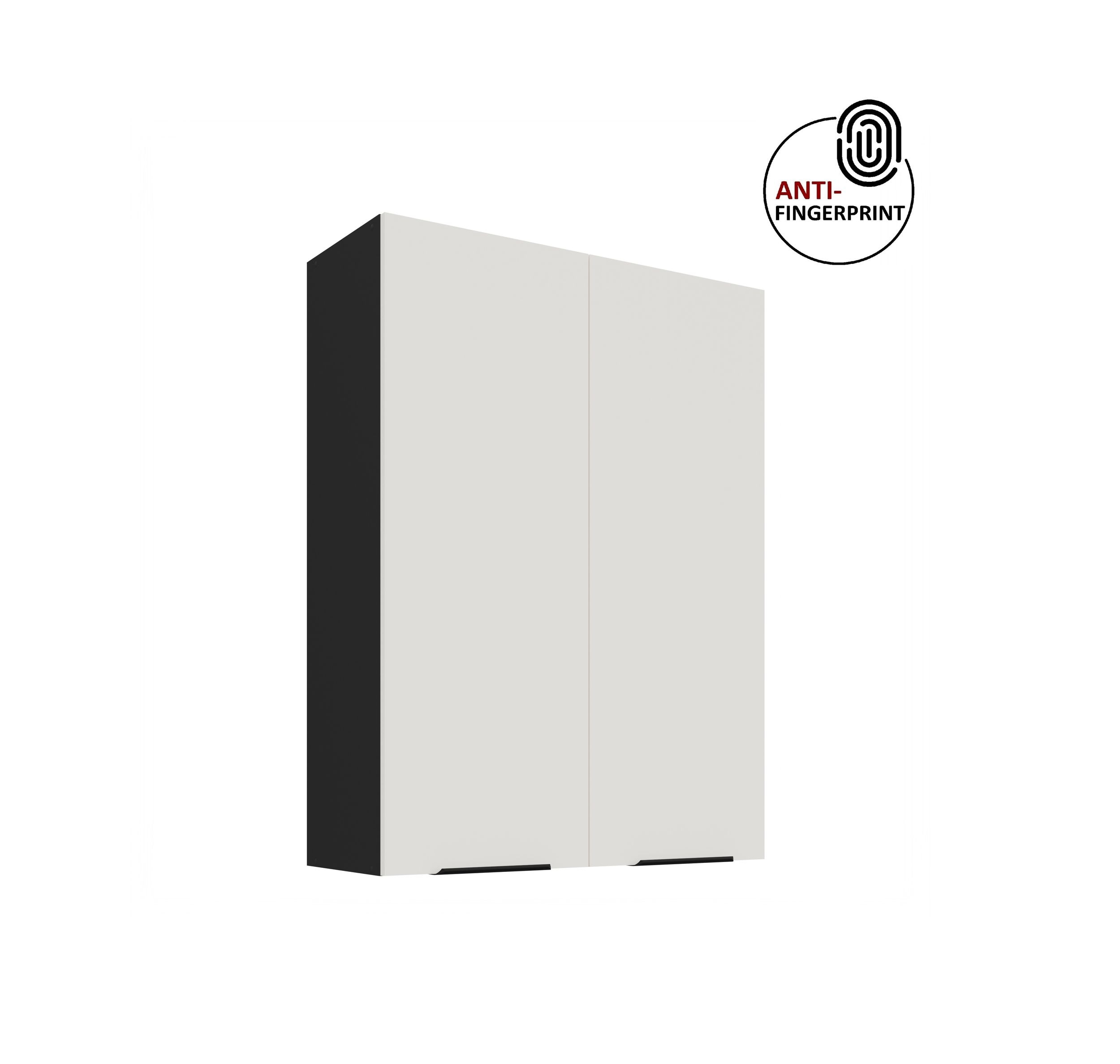 K&uuml;che ARIA H&auml;ngeschrank 80 cm H&ouml;he 90 cm Weiss K&uuml;chenzeile Anti Fingerprint 