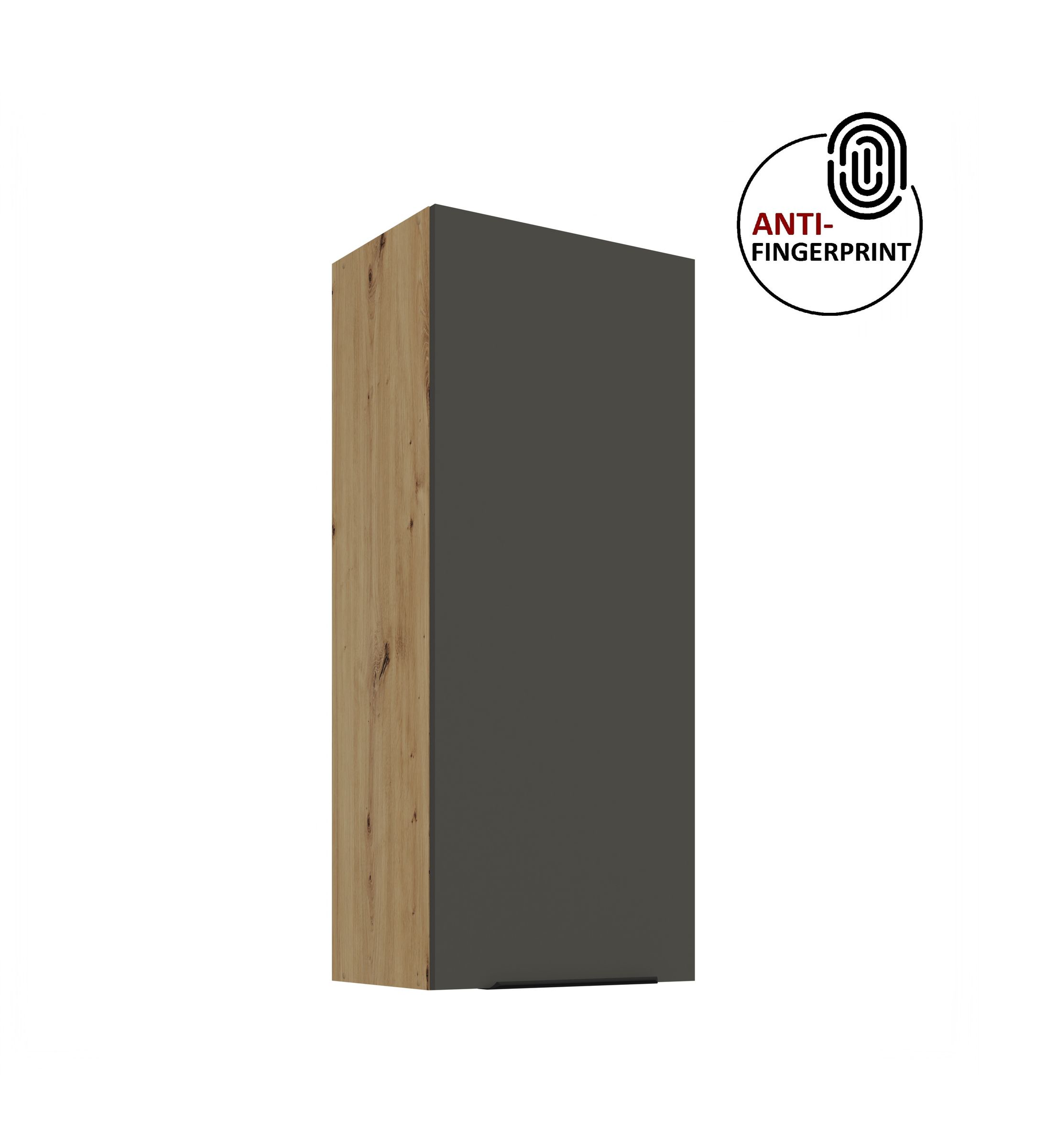 K&uuml;che ARIA H&auml;ngeschrank 45 cm H&ouml;he 90 cm Graphite K&uuml;chenzeile Anti Fingerprint 