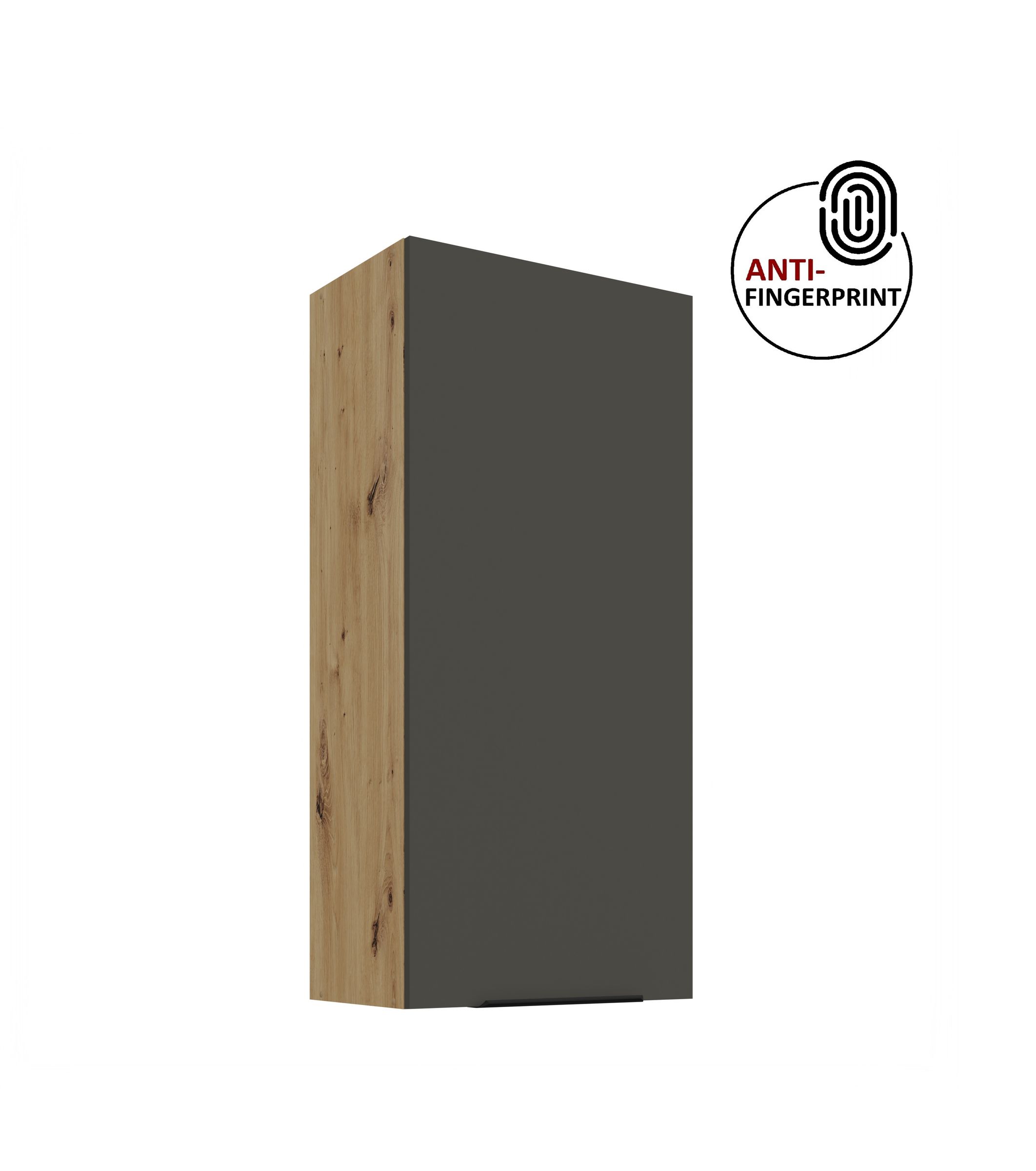 K&uuml;che ARIA H&auml;ngeschrank 50 cm H&ouml;he 90 cm Graphite K&uuml;chenzeile Anti Fingerprint 