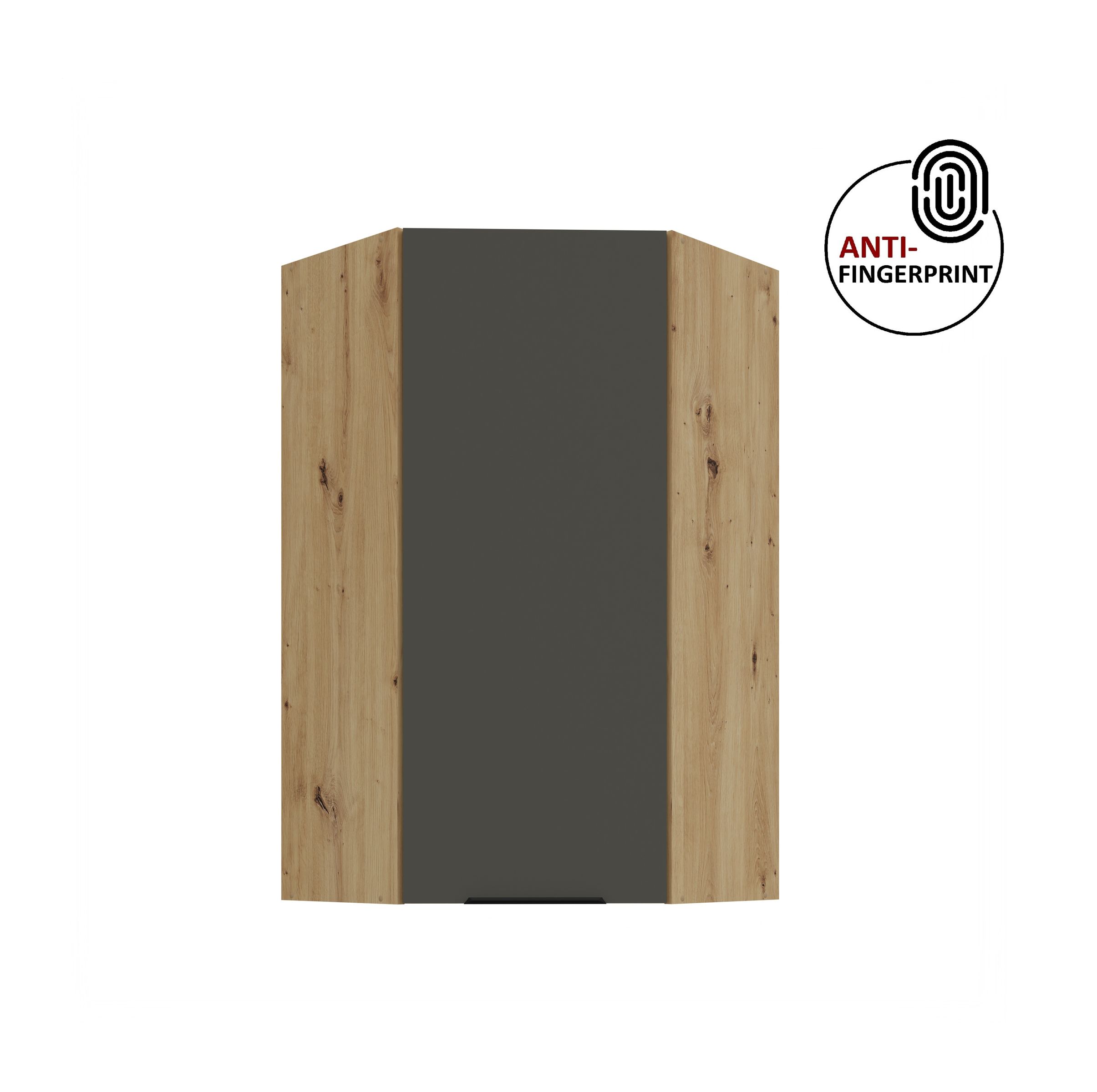K&uuml;che ARIA Eckh&auml;ngeschrank 60 cm, H&ouml;he 90 Graphite K&uuml;chenzeile Anti Fingerprint 