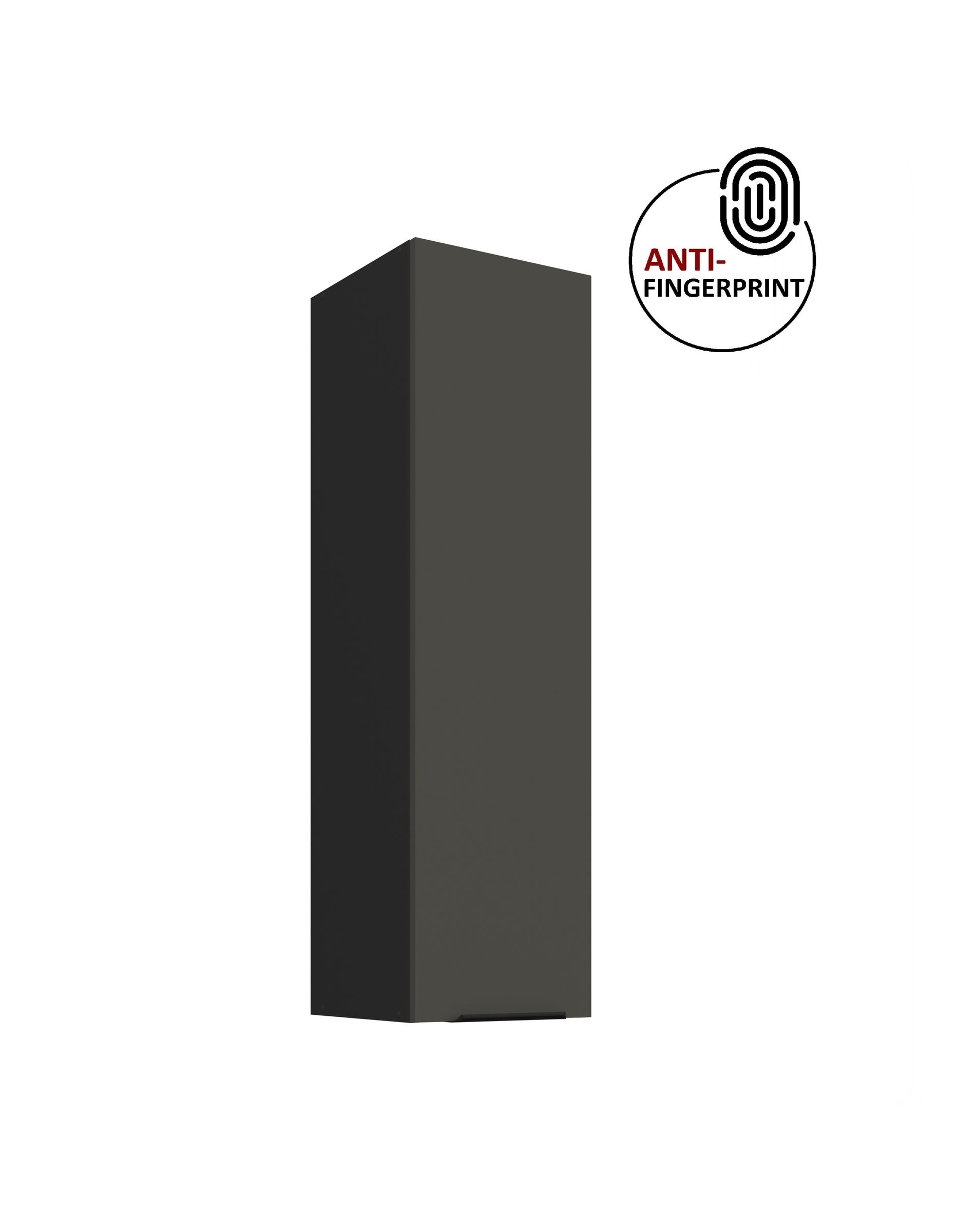 K&uuml;che ARIA H&auml;ngeschrank 30 cm H&ouml;he 90 cm Graphite K&uuml;chenzeile Anti Fingerprint 