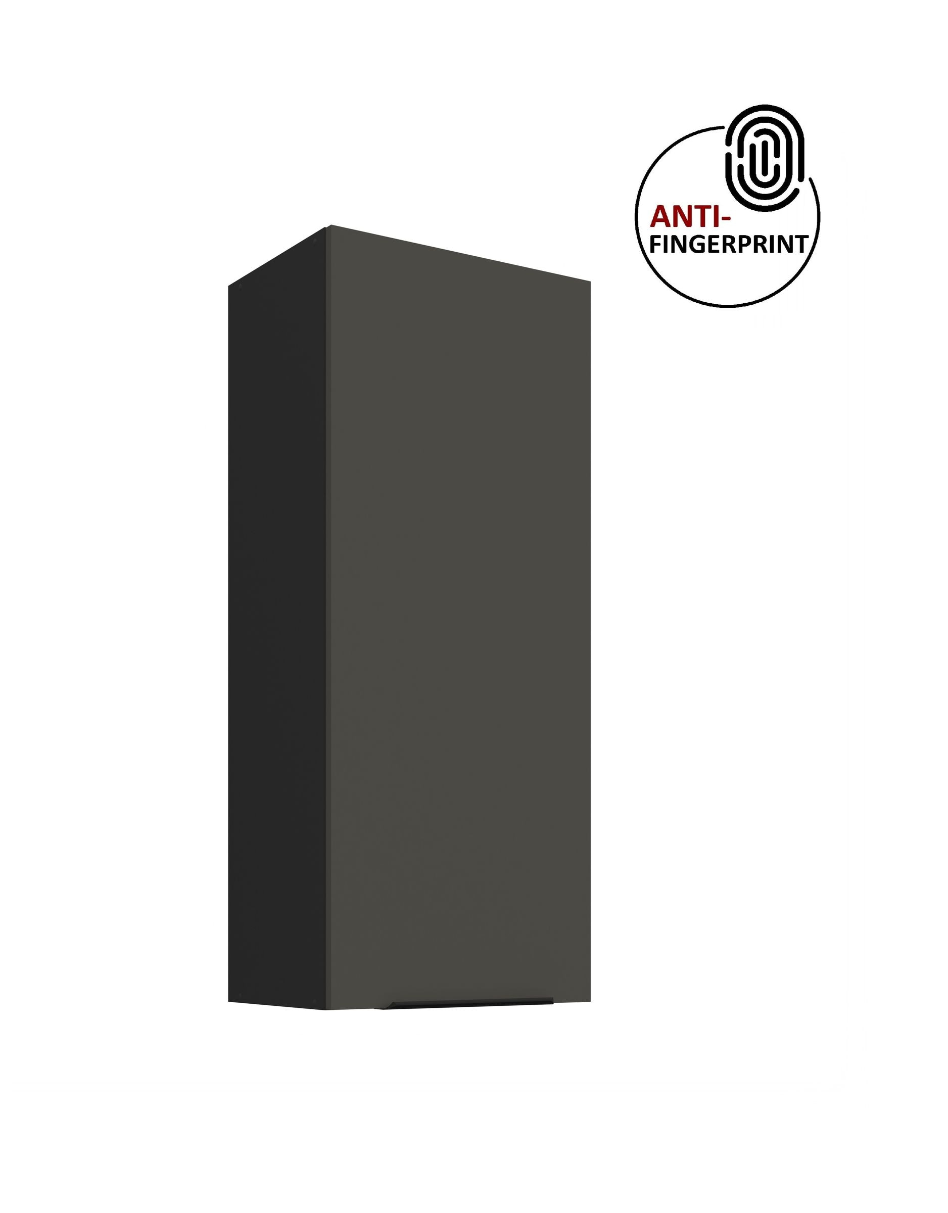 K&uuml;che ARIA H&auml;ngeschrank 45 cm H&ouml;he 90 cm Graphite K&uuml;chenzeile Anti Fingerprint 