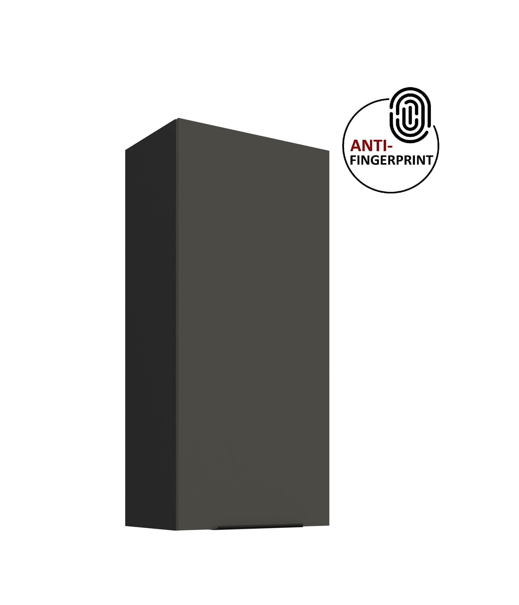 K&uuml;che ARIA H&auml;ngeschrank 50 cm H&ouml;he 90 cm Graphite K&uuml;chenzeile Anti Fingerprint 