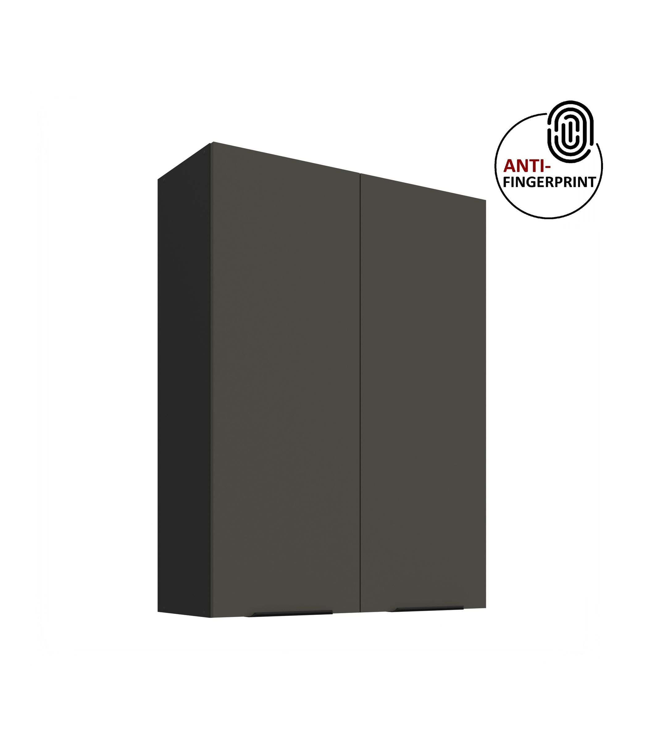 K&uuml;che ARIA H&auml;ngeschrank 80 cm H&ouml;he 90 cm Graphite K&uuml;chenzeile Anti Fingerprint 