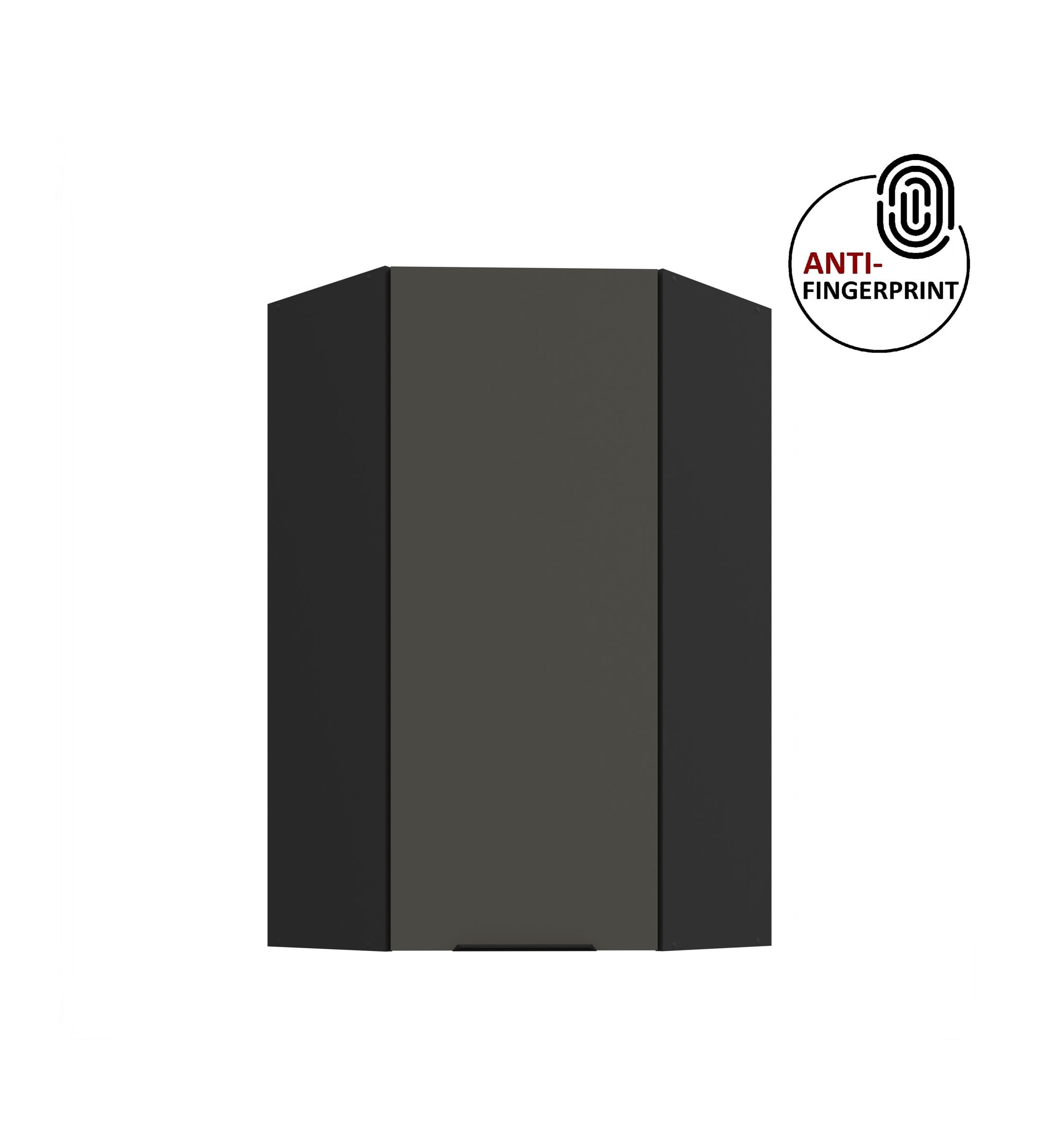 K&uuml;che ARIA Eckh&auml;ngeschrank 60 cm, H&ouml;he 90 Graphite K&uuml;chenzeile Anti Fingerprint 