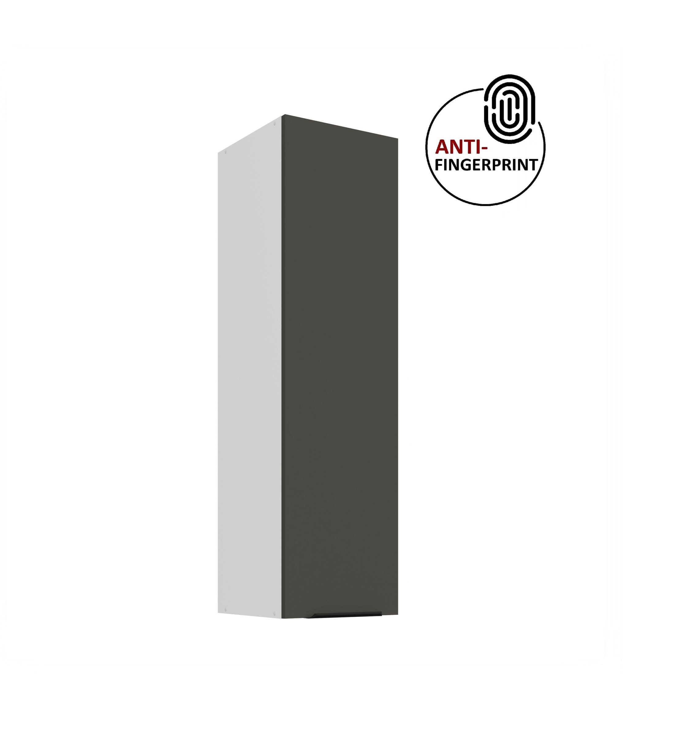 K&uuml;che ARIA H&auml;ngeschrank 30 cm H&ouml;he 90 cm Graphite K&uuml;chenzeile Anti Fingerprint 