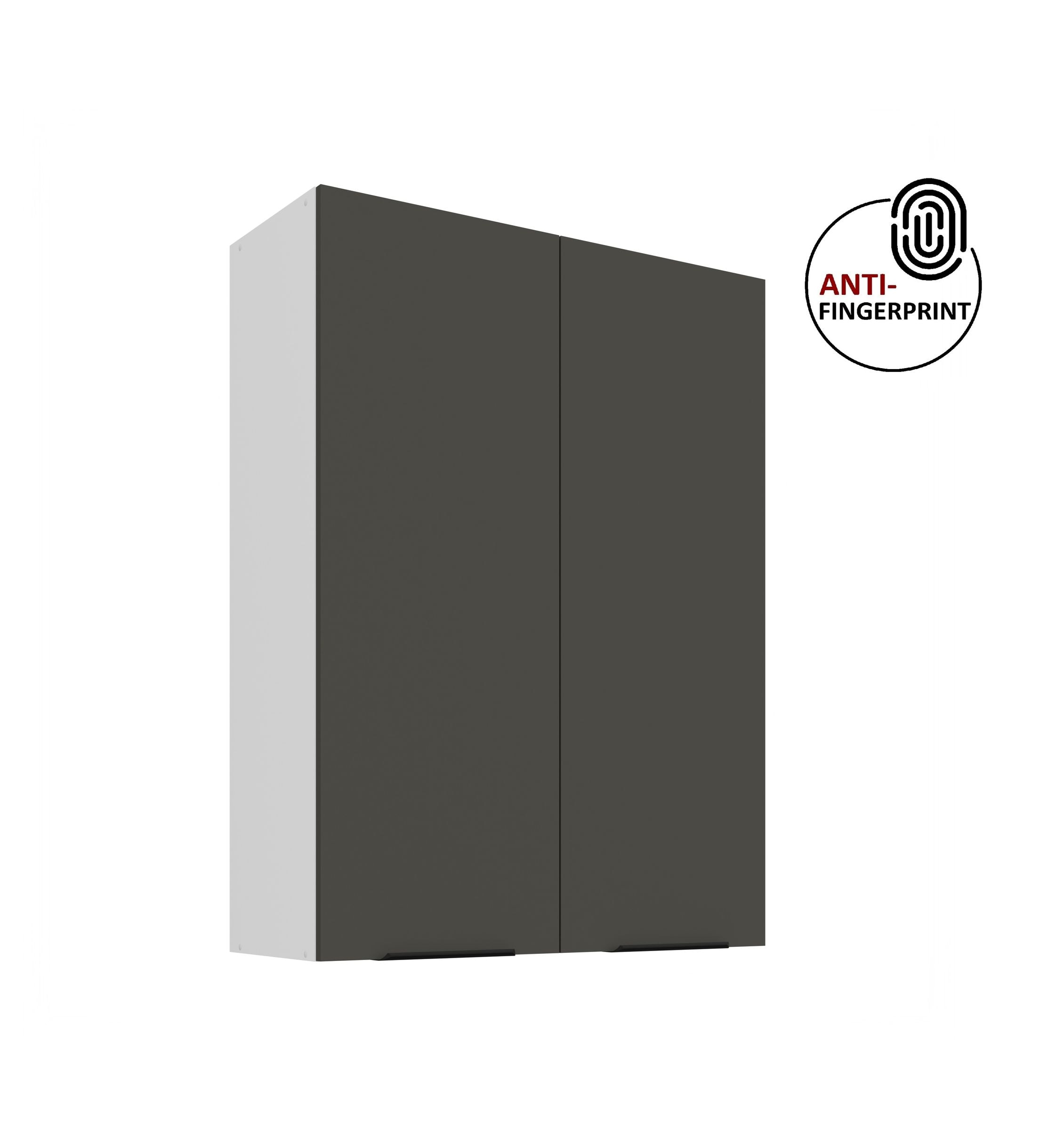 K&uuml;che ARIA H&auml;ngeschrank 80 cm H&ouml;he 90 cm Graphite K&uuml;chenzeile Anti Fingerprint 