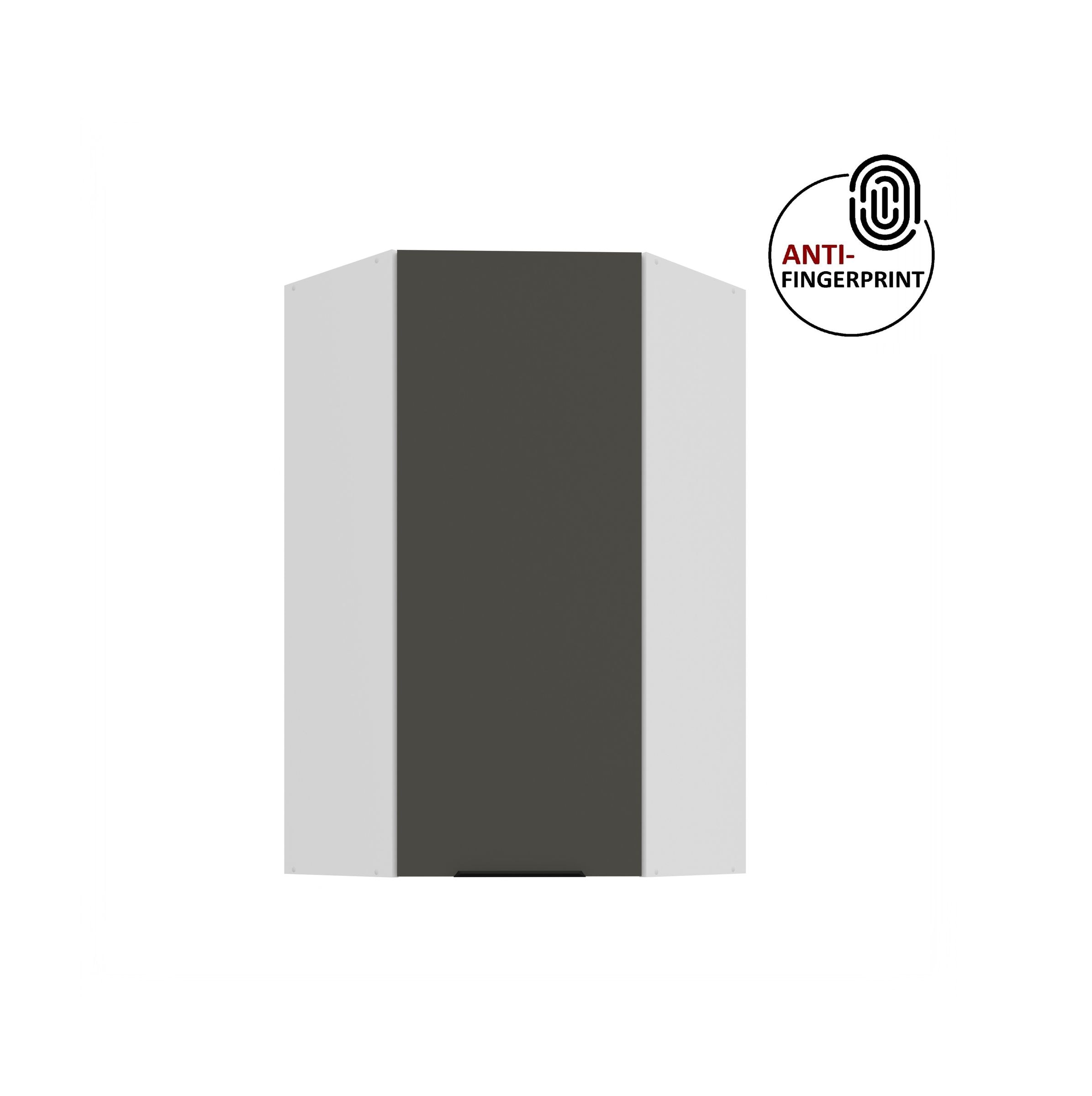K&uuml;che ARIA Eckh&auml;ngeschrank 60 cm, H&ouml;he 90 Graphite K&uuml;chenzeile Anti Fingerprint 