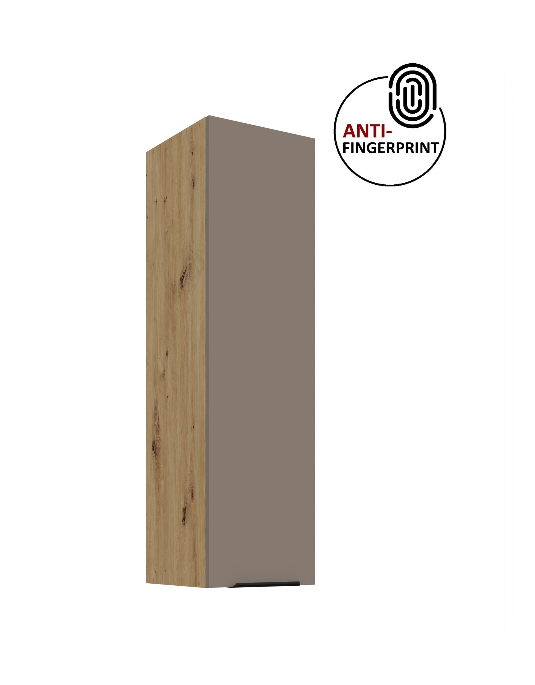 K&uuml;che ARIA H&auml;ngeschrank 30 cm H&ouml;he 90 cm Sandgrau K&uuml;chenzeile Anti Fingerprint 