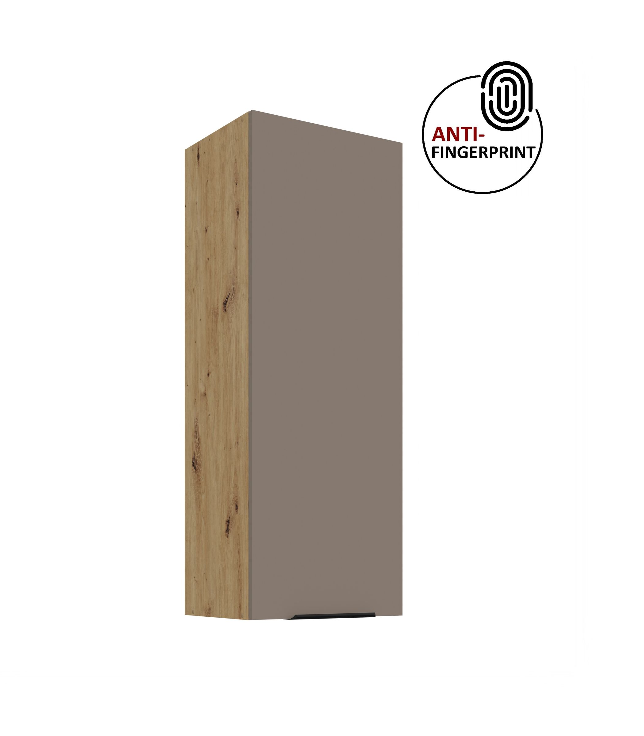 K&uuml;che ARIA H&auml;ngeschrank 40 cm H&ouml;he 90 cm Sandgrau K&uuml;chenzeile Anti Fingerprint 