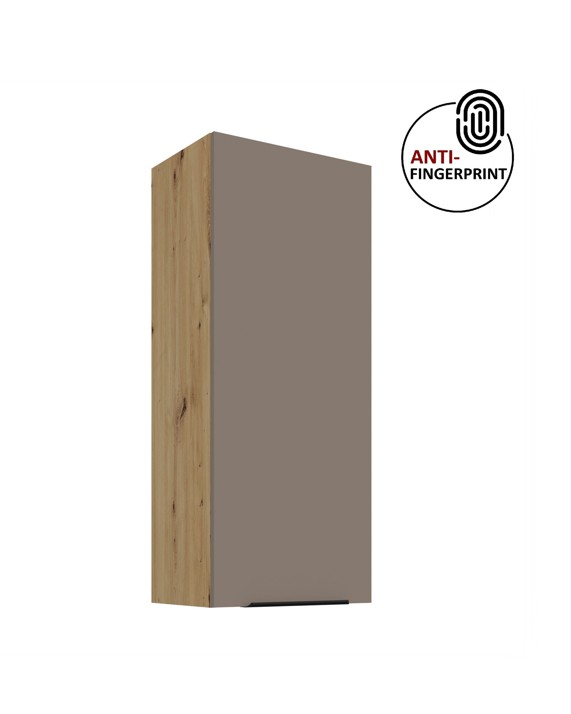 K&uuml;che ARIA H&auml;ngeschrank 45 cm H&ouml;he 90 cm Sandgrau K&uuml;chenzeile Anti Fingerprint 