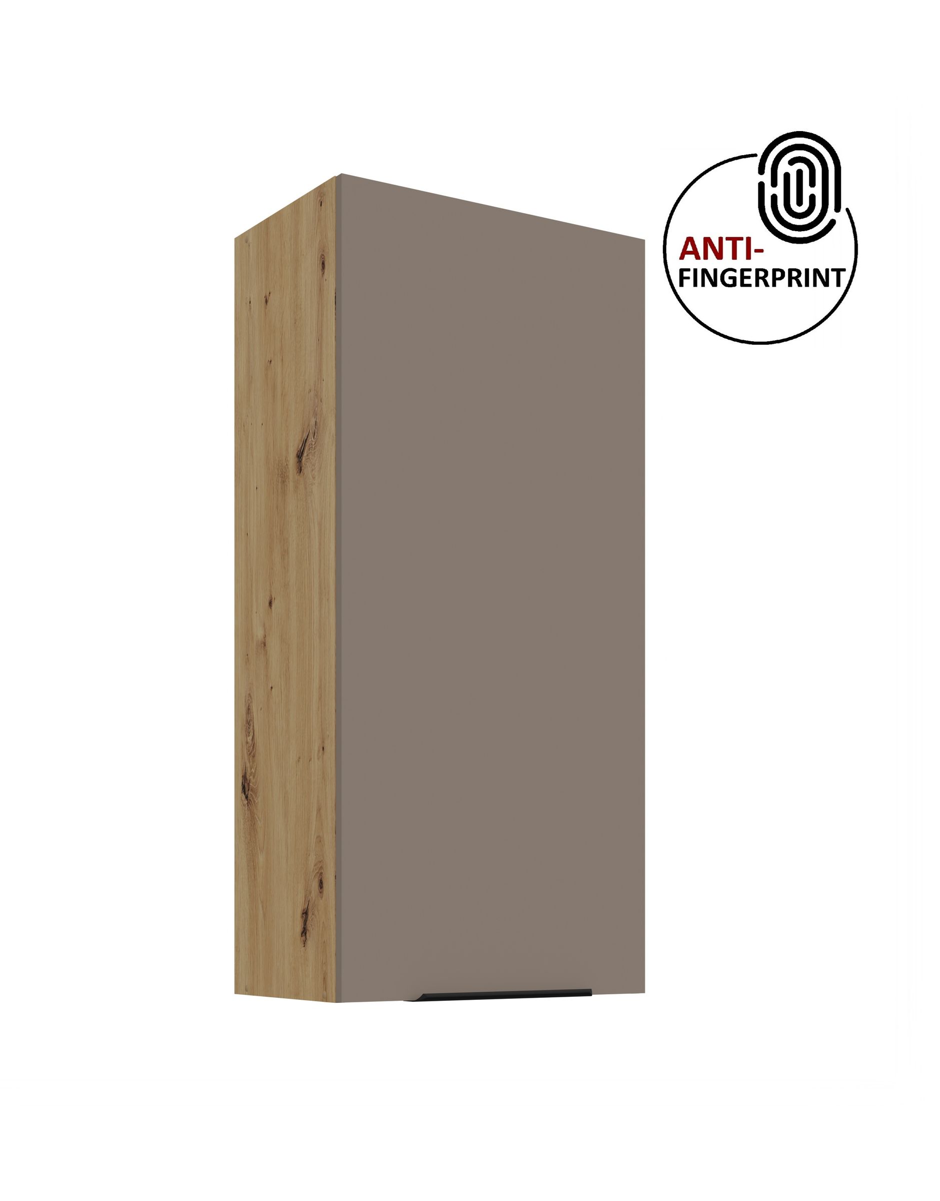 K&uuml;che ARIA H&auml;ngeschrank 50 cm H&ouml;he 90 cm Sandgrau K&uuml;chenzeile Anti Fingerprint 