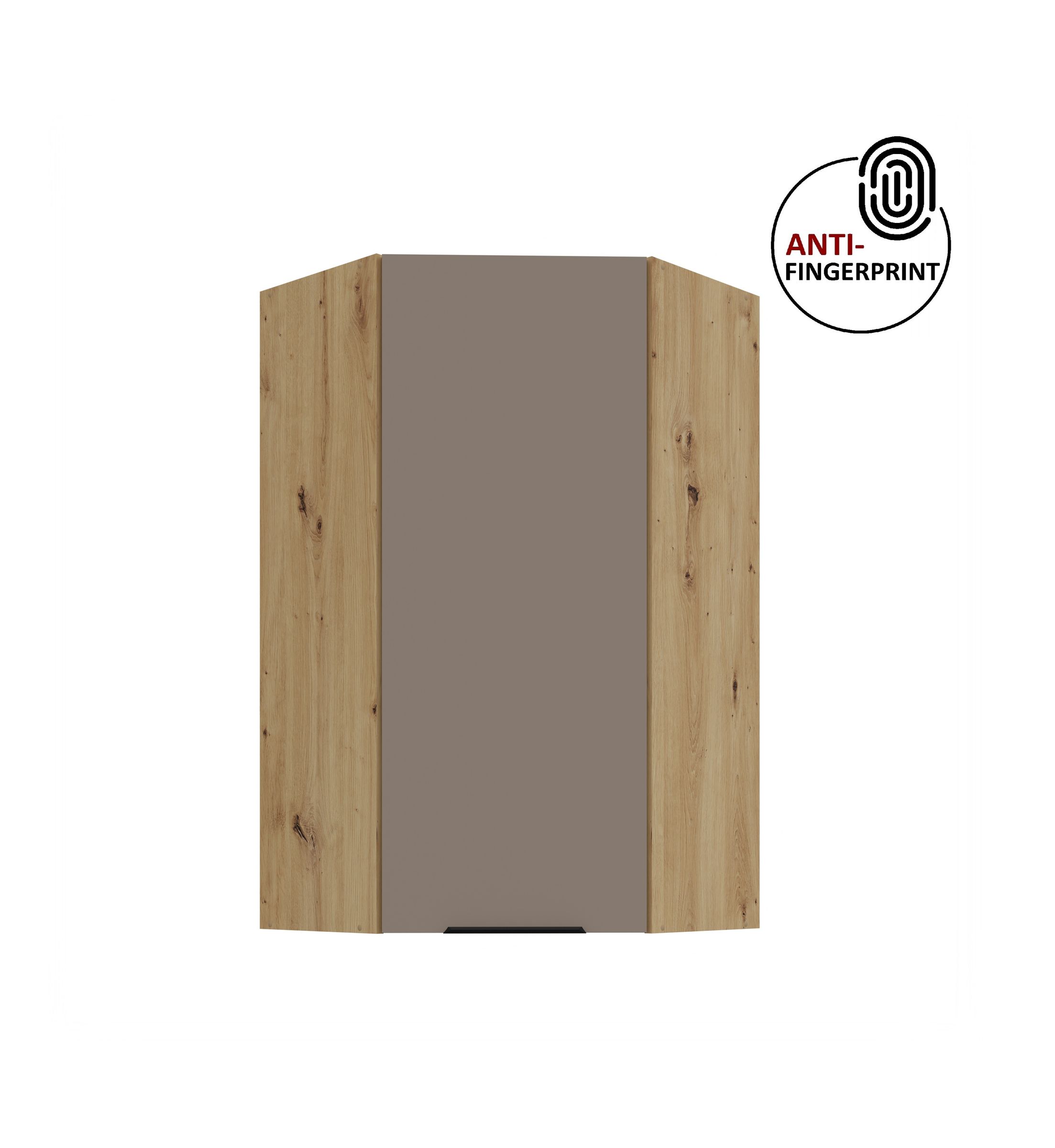 K&uuml;che ARIA Eckh&auml;ngeschrank 60 cm, H&ouml;he 90 Sandgrau K&uuml;chenzeile Anti Fingerprint 
