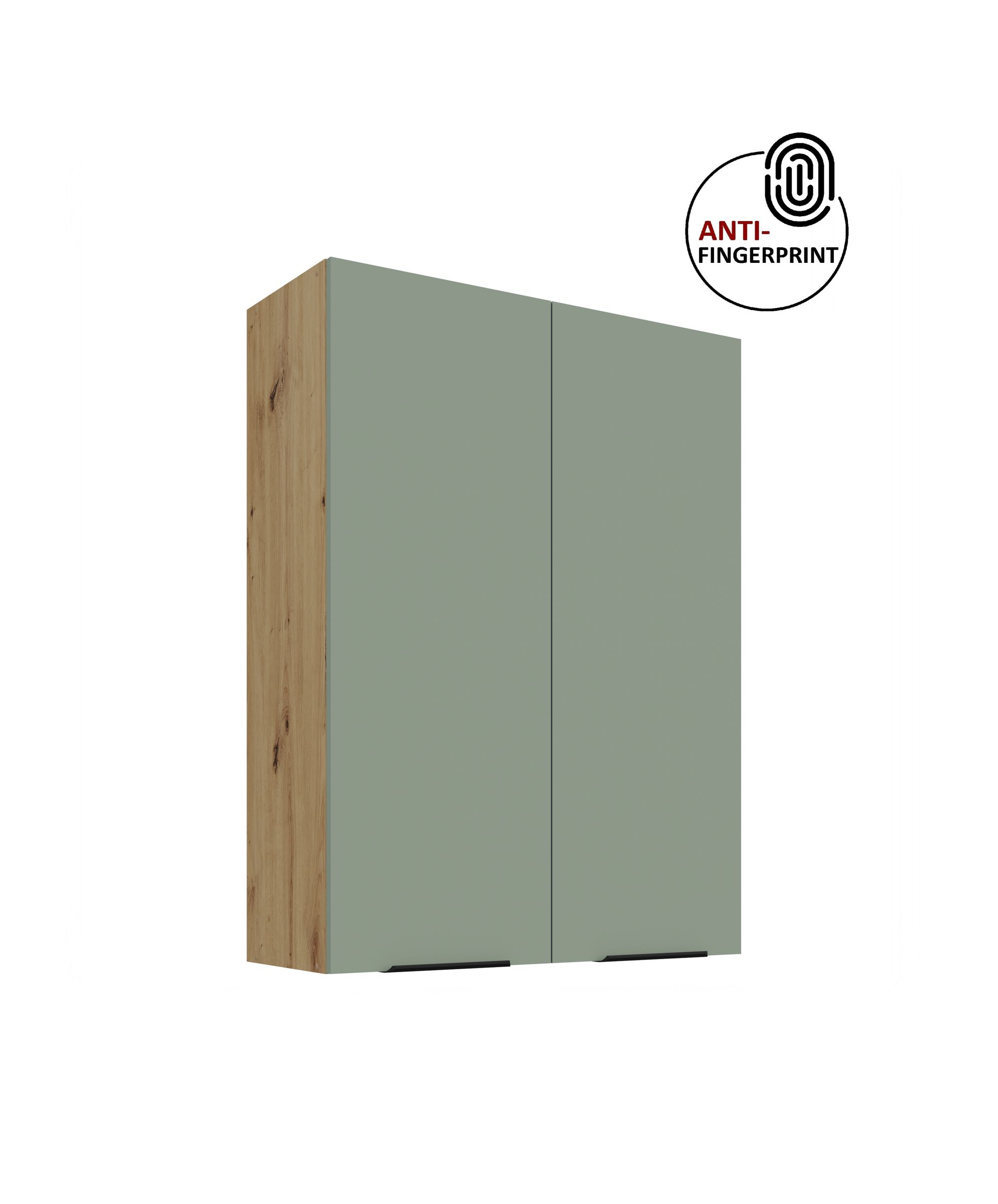 K&uuml;che ARIA H&auml;ngeschrank 80 cm H&ouml;he 90 cm Aquamarin K&uuml;chenzeile Anti Fingerprint 