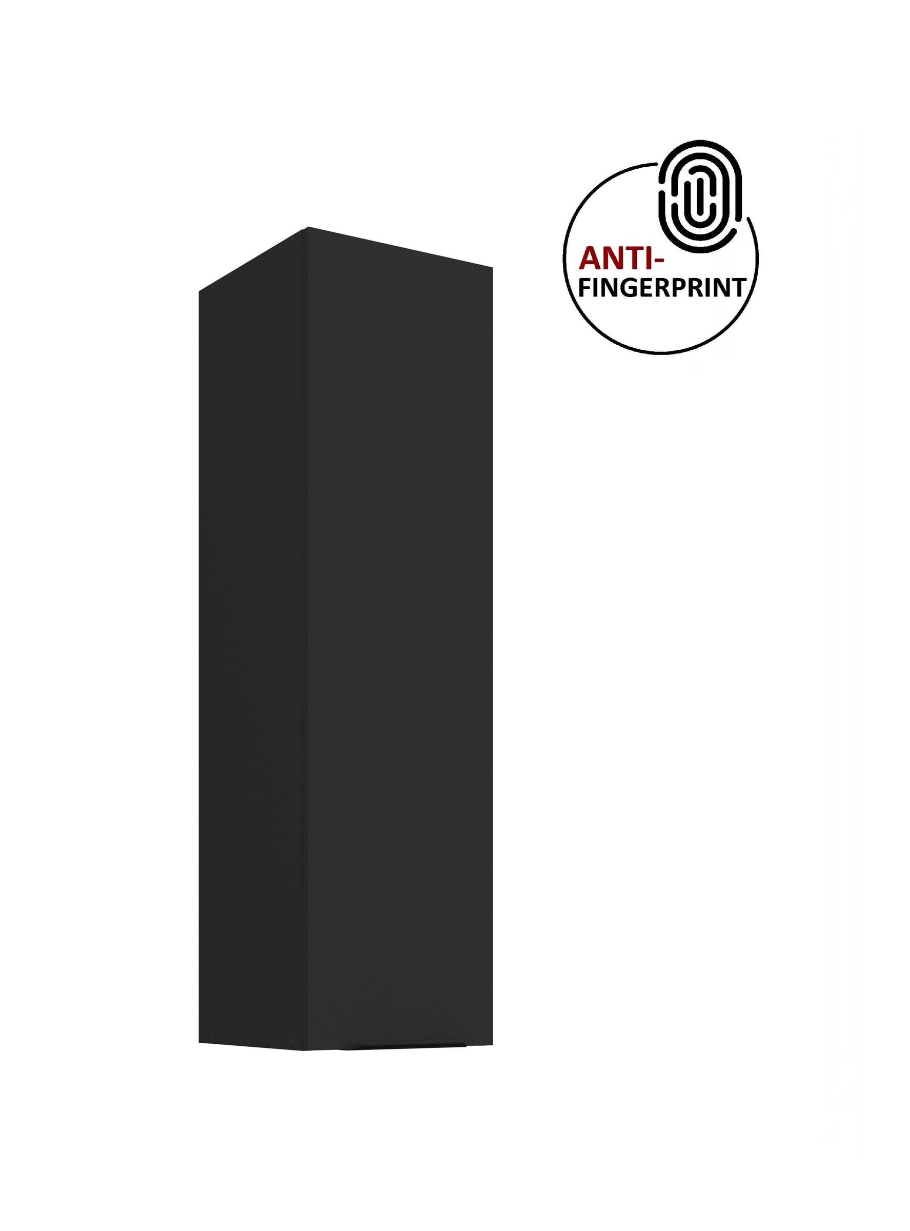 K&uuml;che ARIA H&auml;ngeschrank 30 cm H&ouml;he 90 cm Schwarz K&uuml;chenzeile Anti Fingerprint 