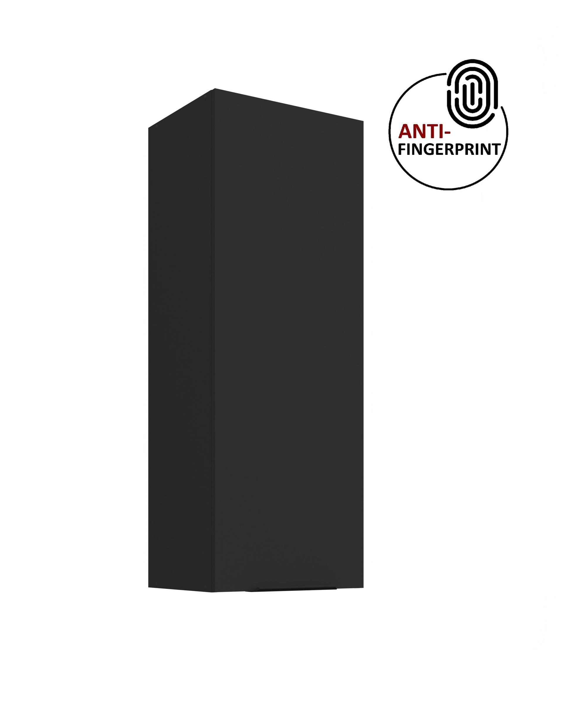 K&uuml;che ARIA H&auml;ngeschrank 40 cm H&ouml;he 90 cm Schwarz K&uuml;chenzeile Anti Fingerprint 