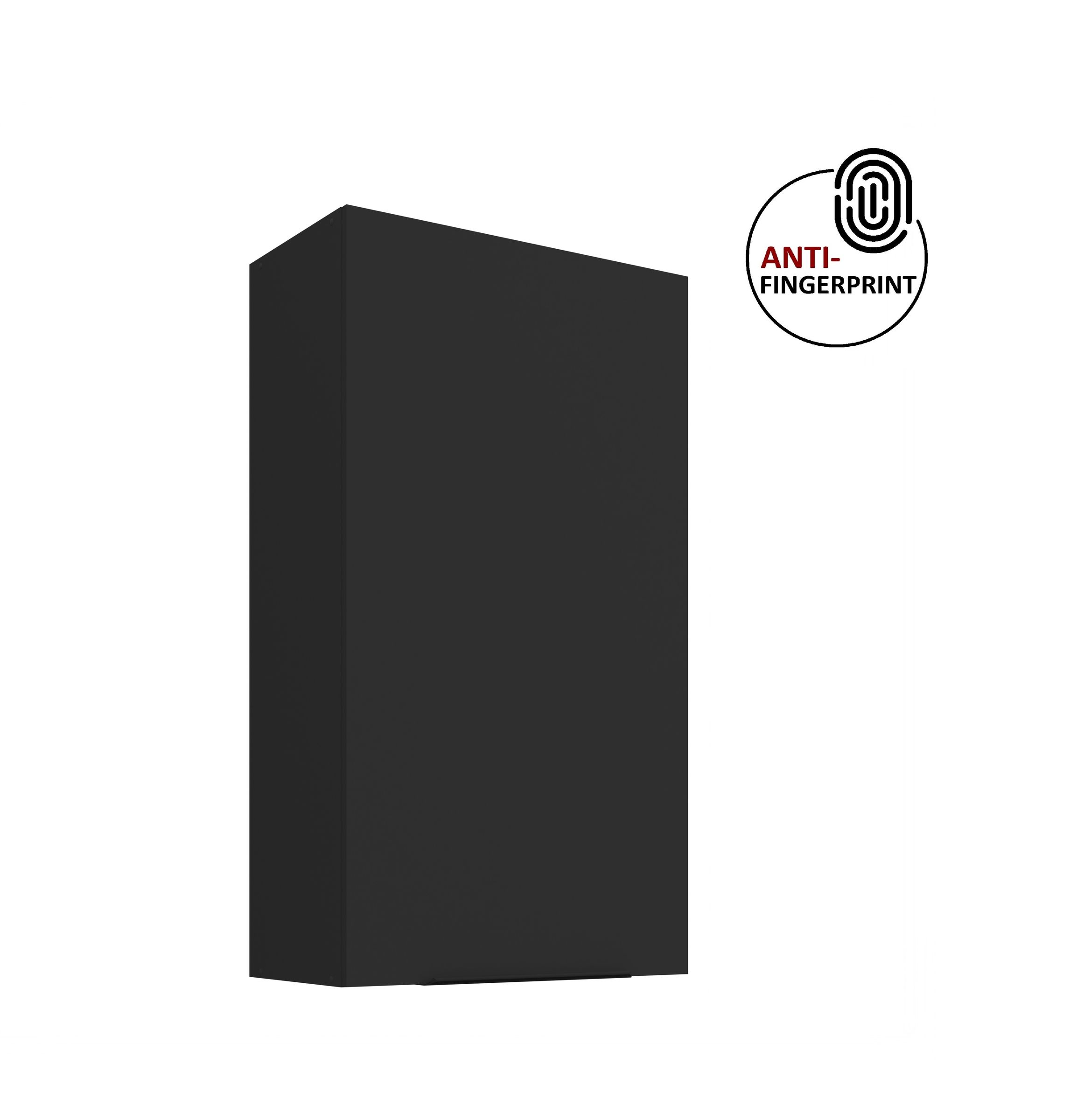 K&uuml;che ARIA H&auml;ngeschrank 60 cm H&ouml;he 90 cm Schwarz K&uuml;chenzeile Anti Fingerprint 