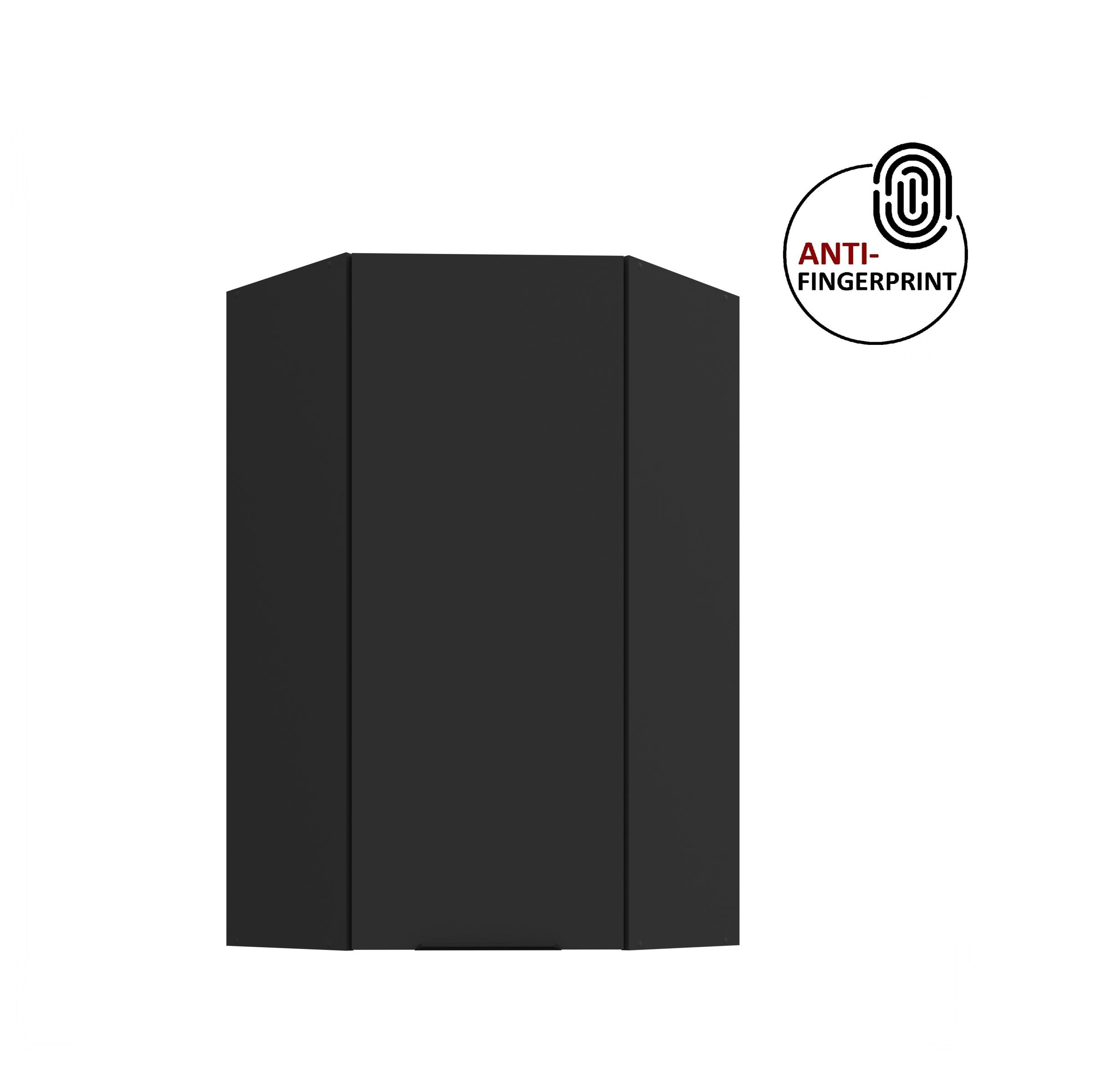 K&uuml;che ARIA Eckh&auml;ngeschrank 60 cm, H&ouml;he 90 Schwarz K&uuml;chenzeile Anti Fingerprint 