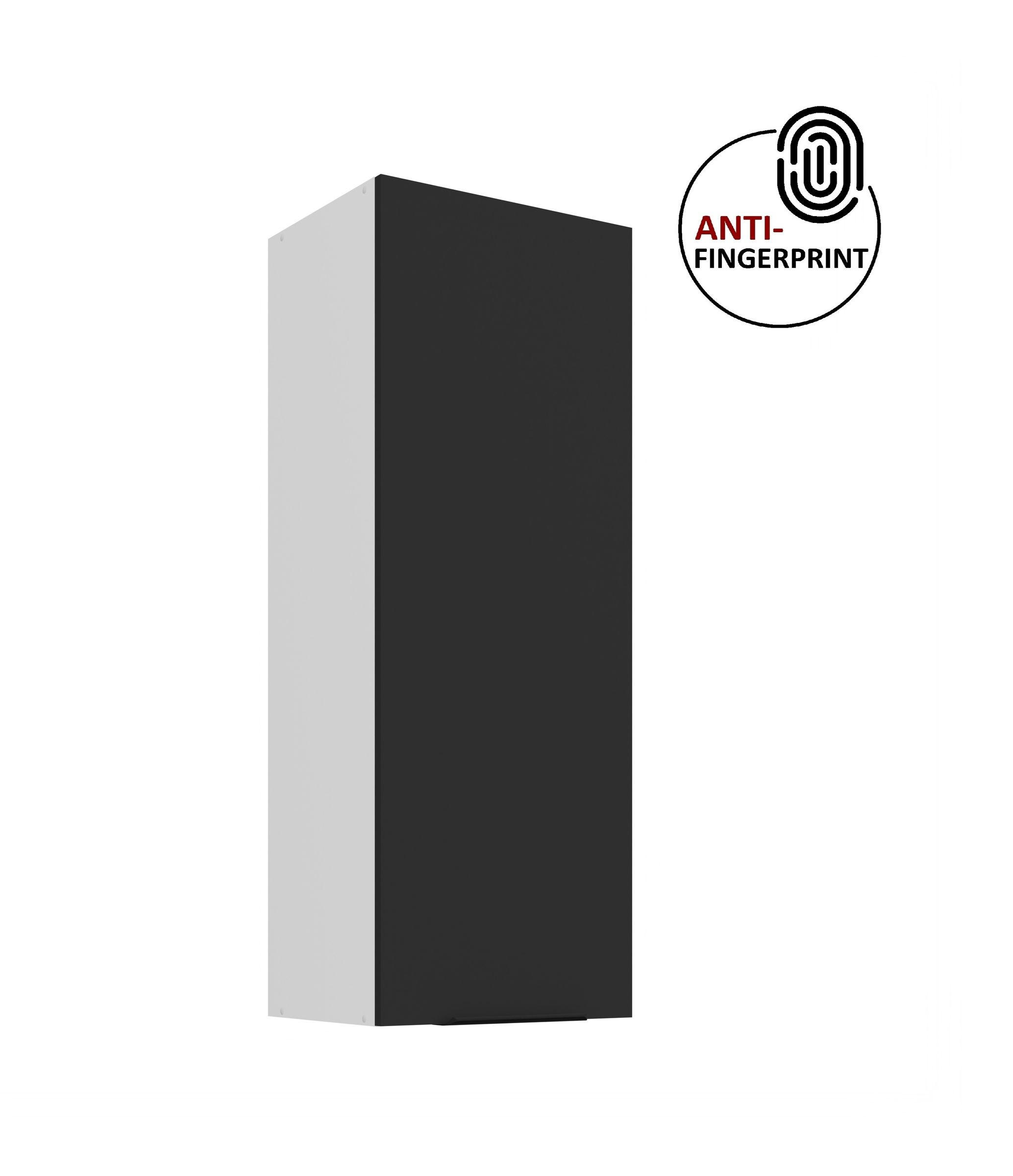 K&uuml;che ARIA H&auml;ngeschrank 40 cm H&ouml;he 90 cm Schwarz K&uuml;chenzeile Anti Fingerprint 