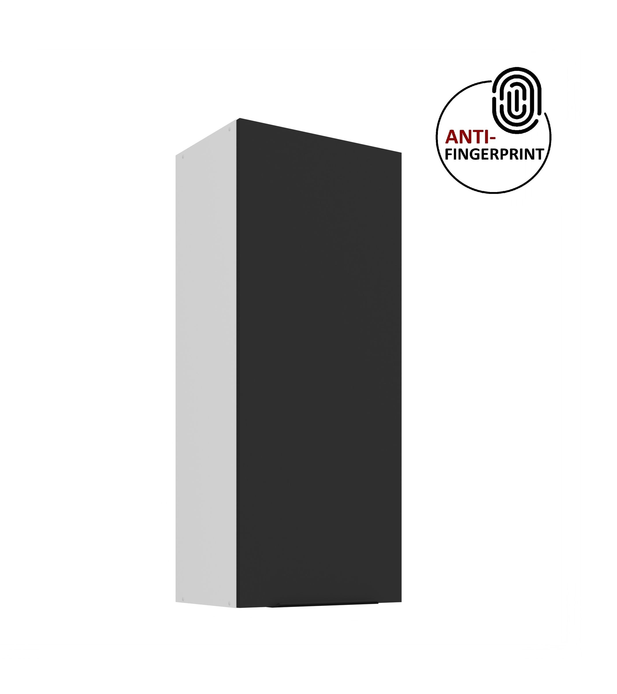 K&uuml;che ARIA H&auml;ngeschrank 45 cm H&ouml;he 90 cm Schwarz K&uuml;chenzeile Anti Fingerprint 