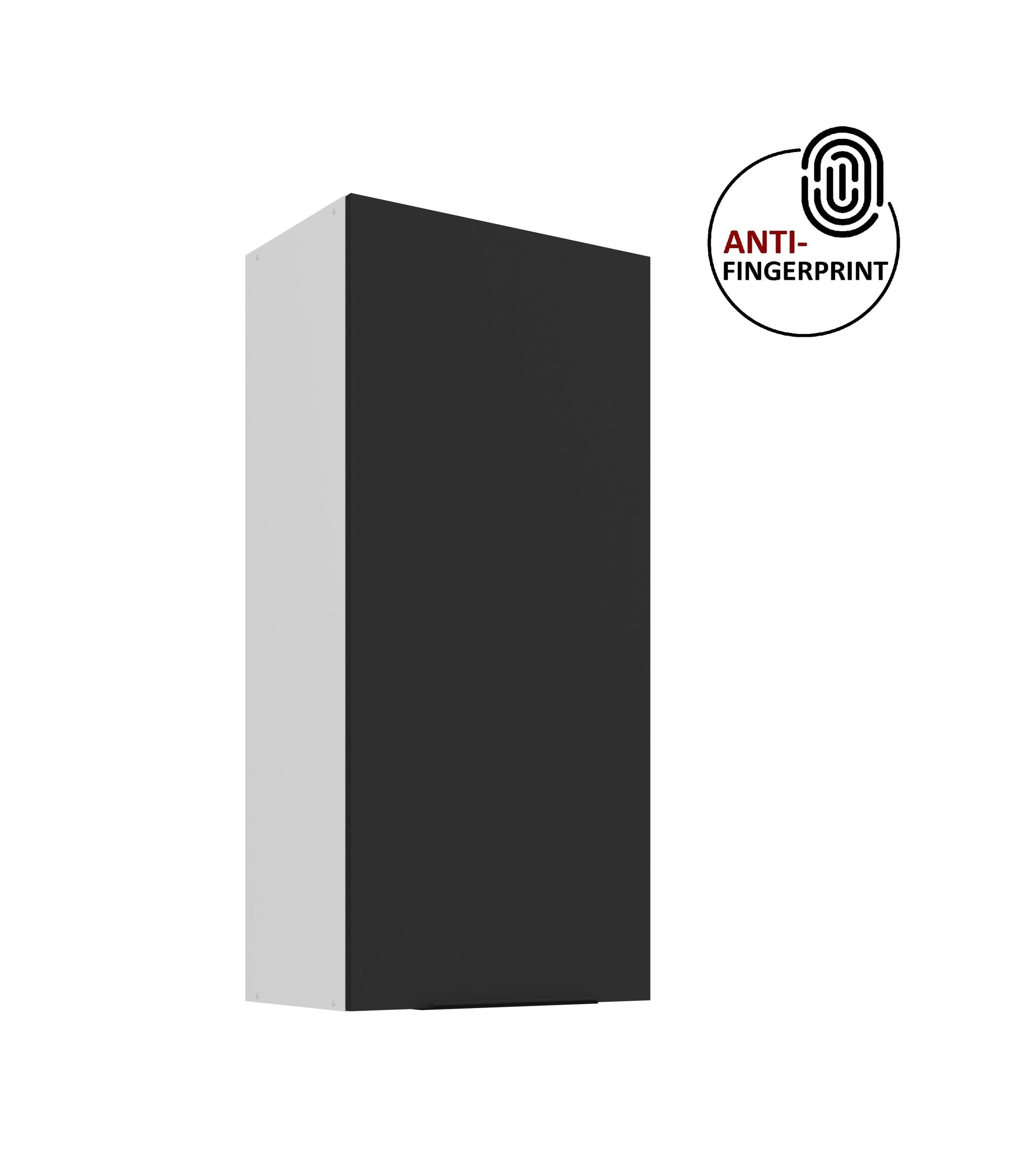 K&uuml;che ARIA H&auml;ngeschrank 50 cm H&ouml;he 90 cm Schwarz K&uuml;chenzeile Anti Fingerprint 